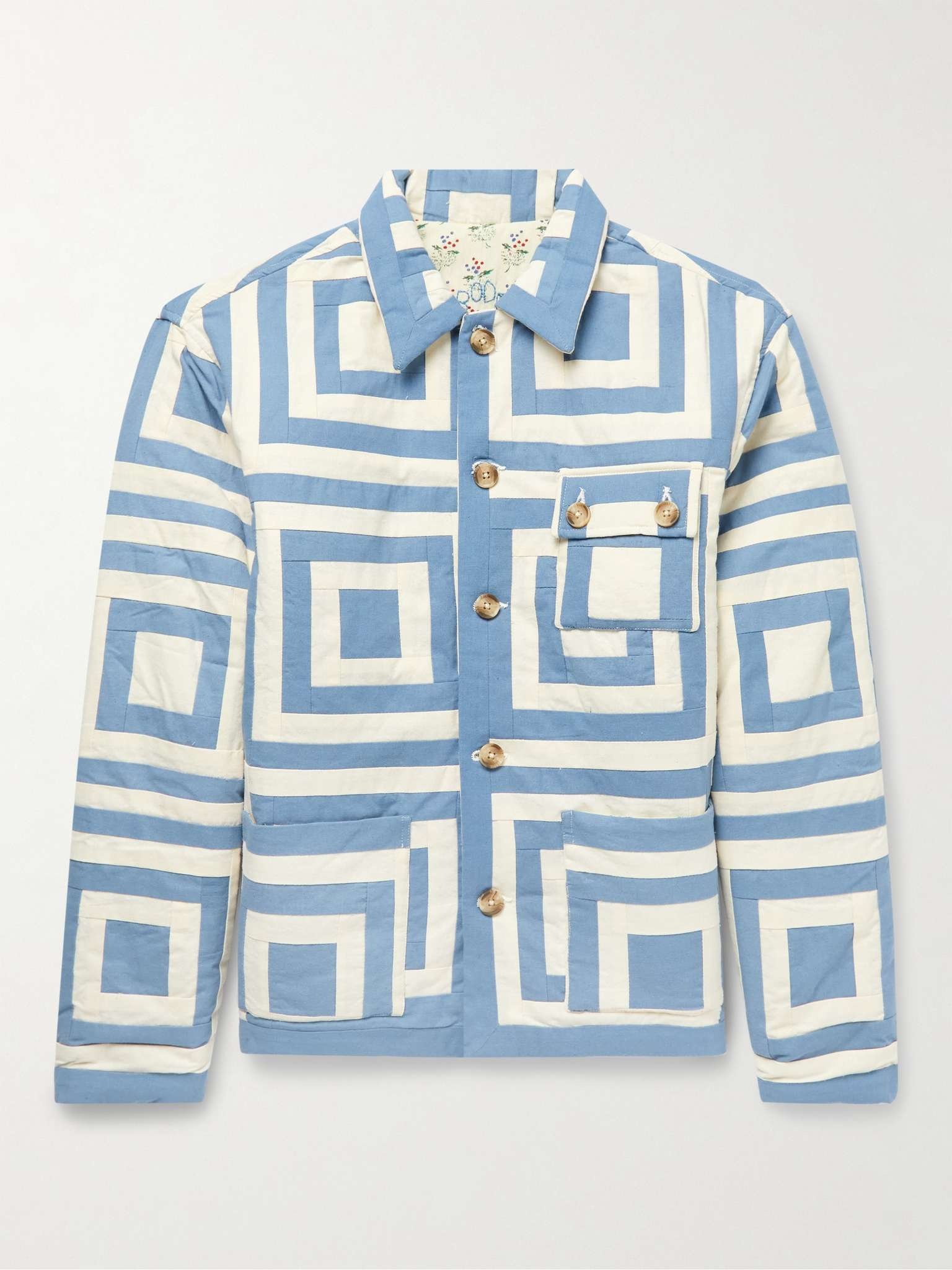 White House Steps Reversible Quilted Printed Cotton Jacket - 1