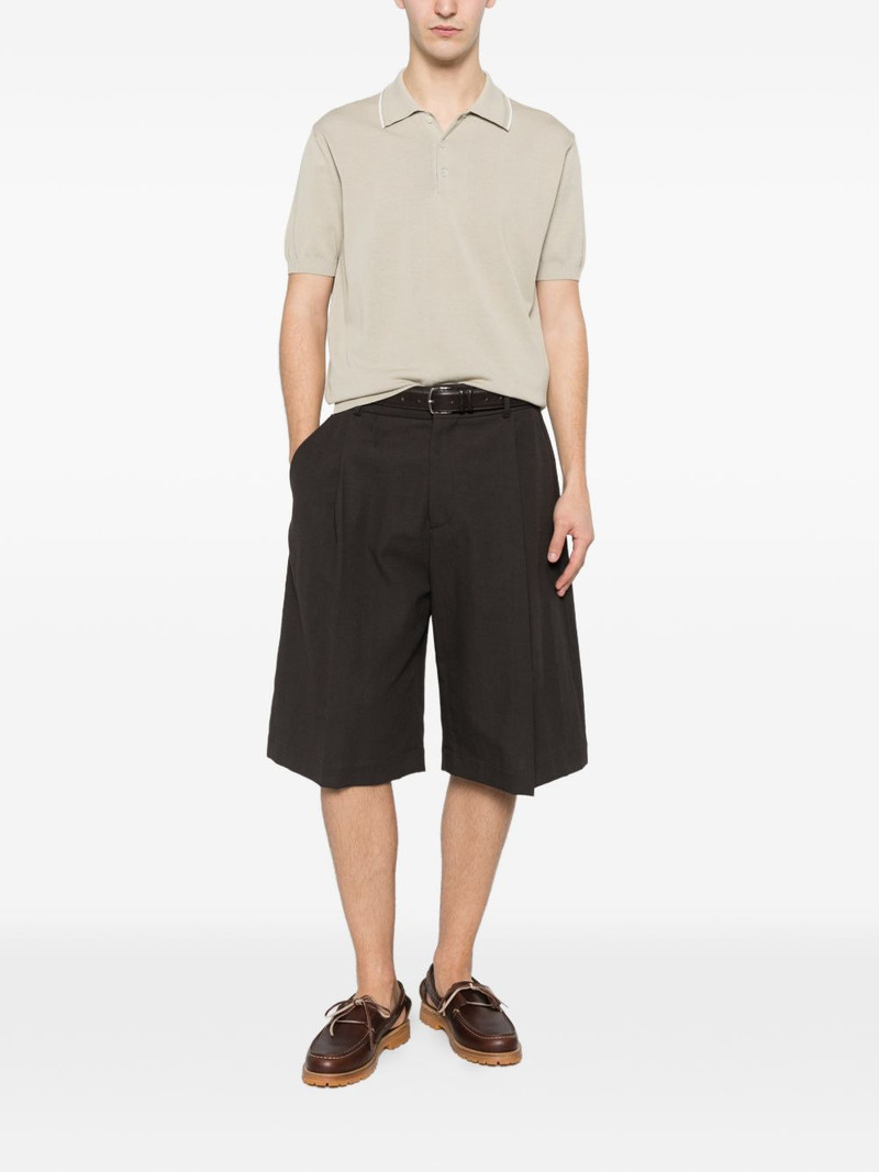 Canali ribbed piping polo shirt outlook