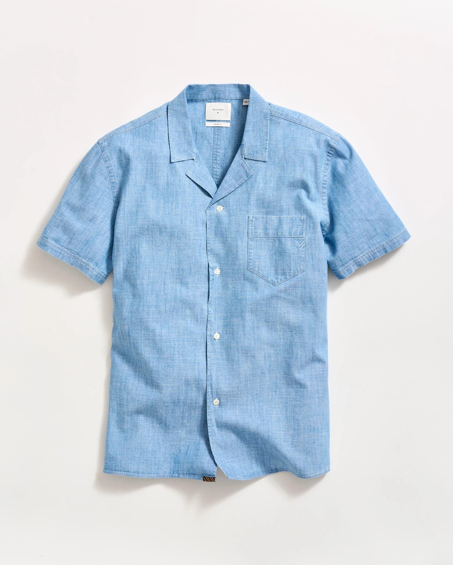 Short Sleeve Chambray Camp Shirt - 1
