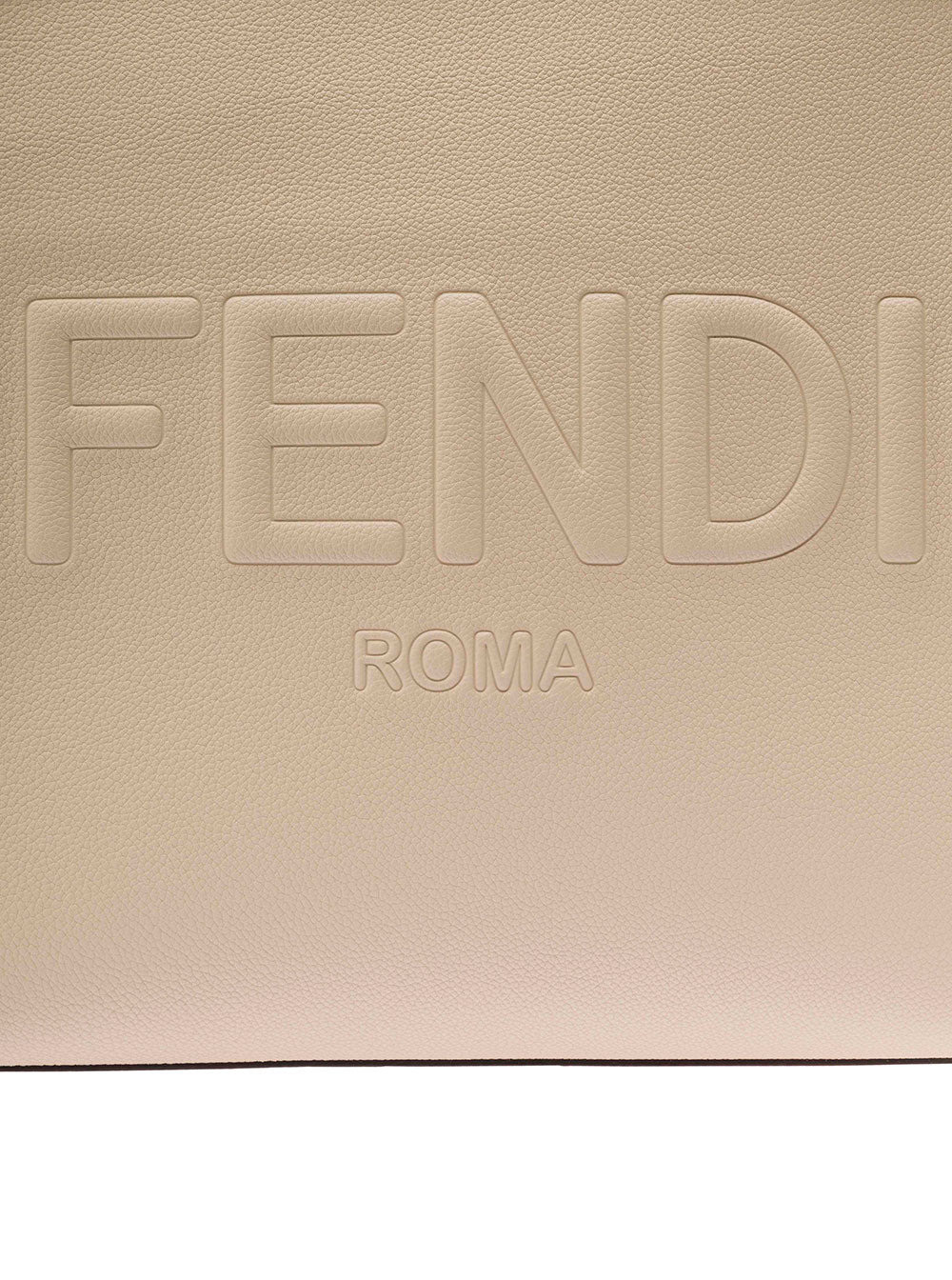 Fendi Men Beige Go To Shopper Medium In Grain Leather Man - 4