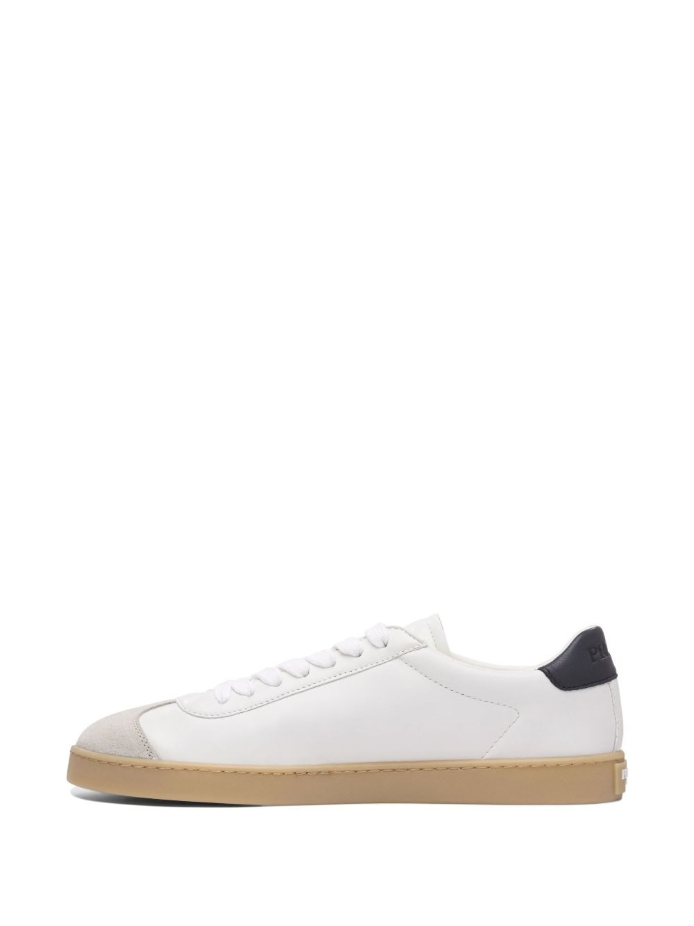 Track leather logo-plaque sneakers - 5