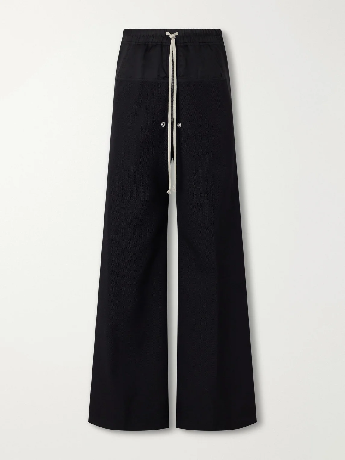 Bela Wide-Leg Satin-Trimmed Virgin Wool-Whipcord Drawstring Trousers - 1