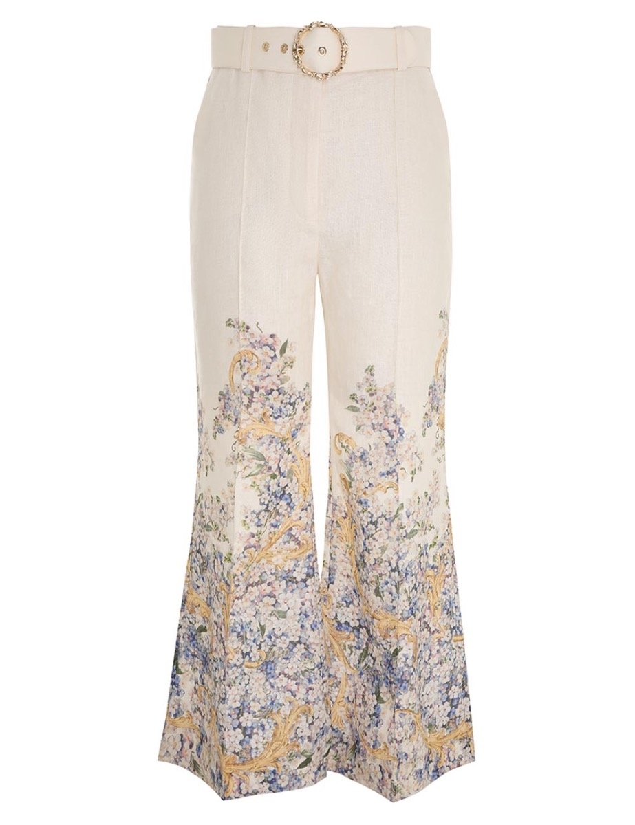 ZIMMERMANN Ginger floral-print silk wide-leg pants