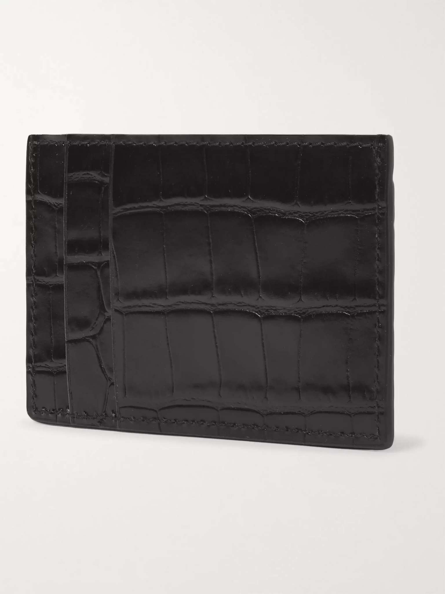 Croc-Effect Leather Cardholder - 3