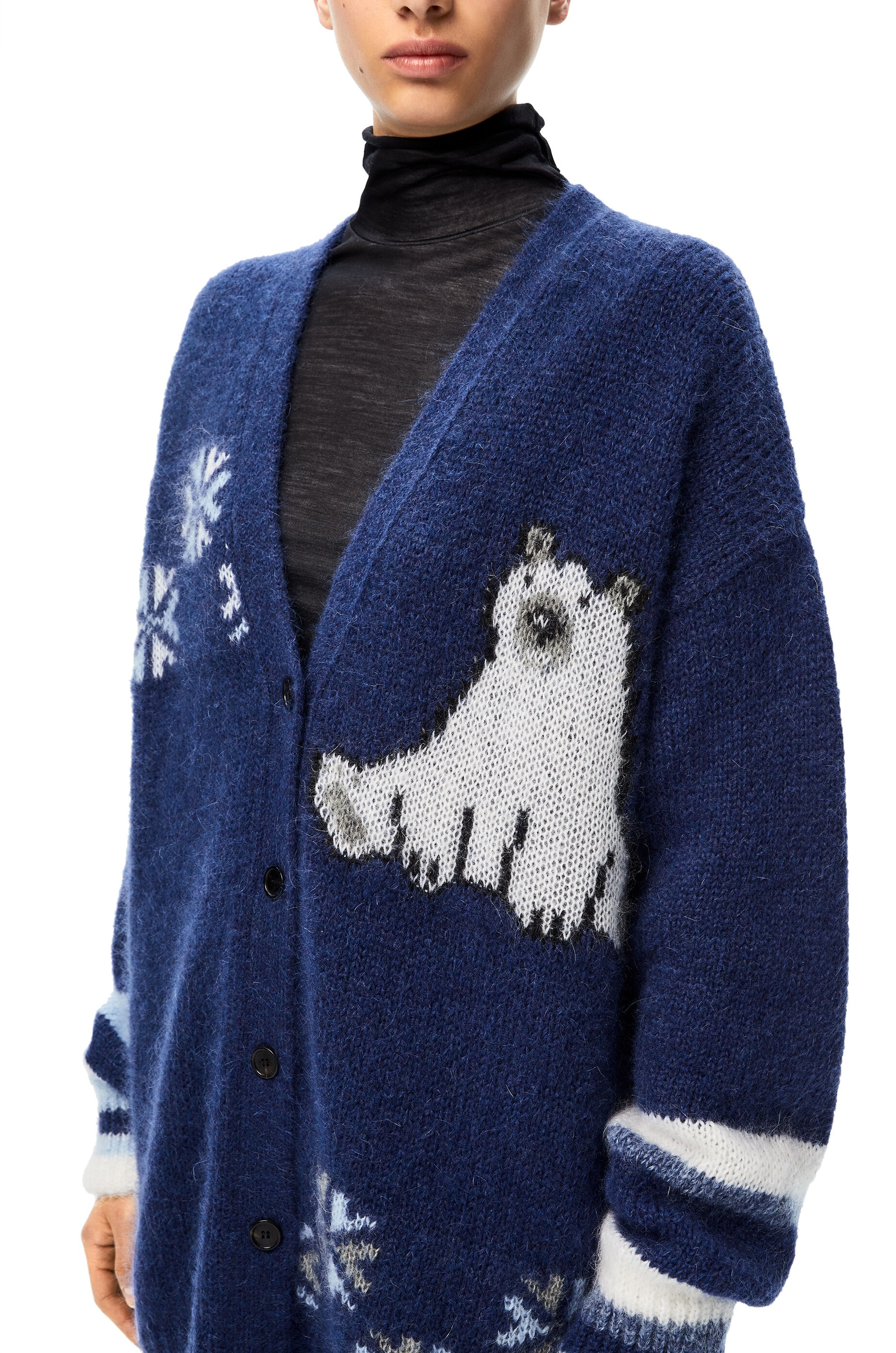 Oversize bear cardigan in mohair - 5