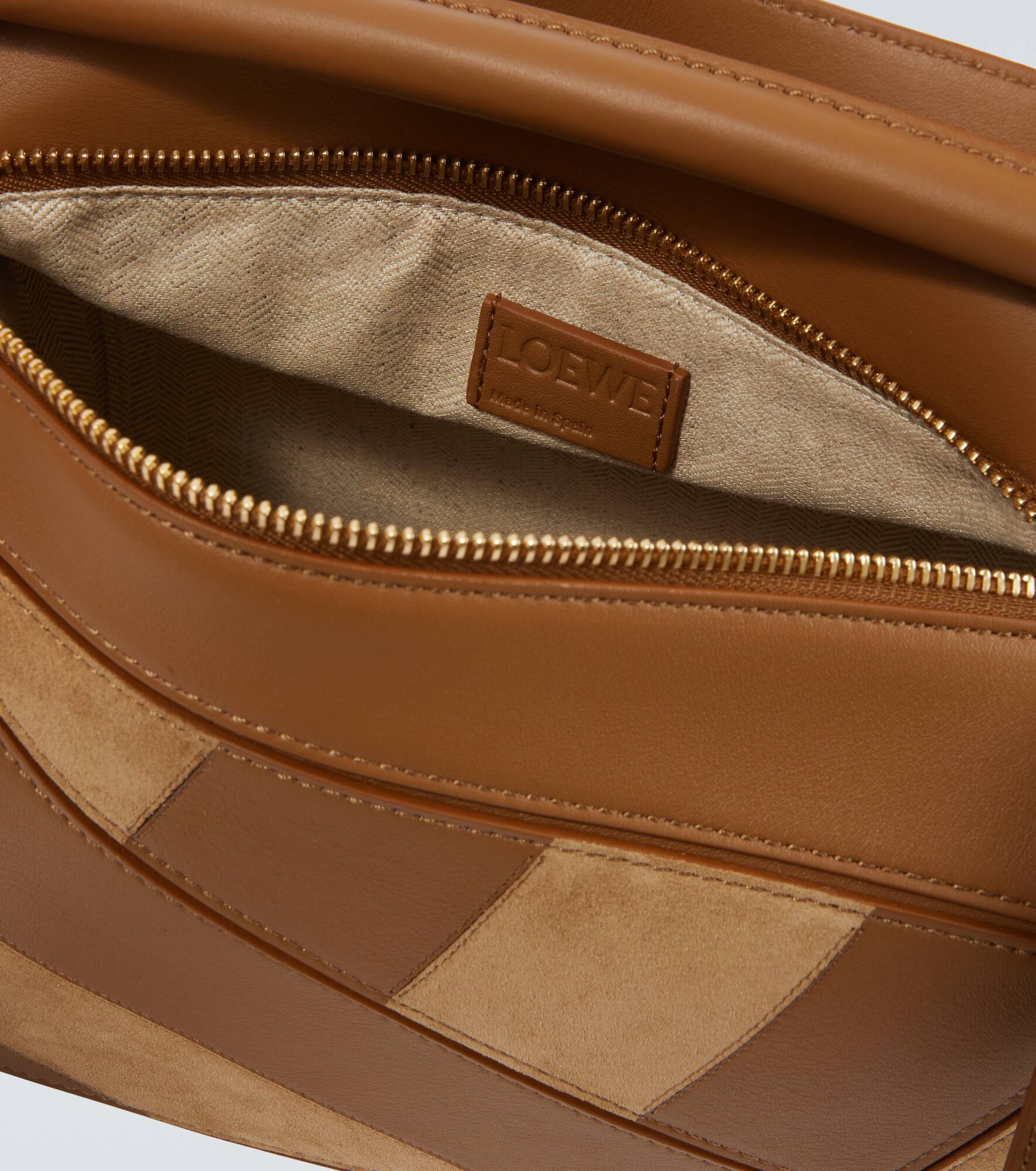 Puzzle Small leather and suede shoulder bag - 4