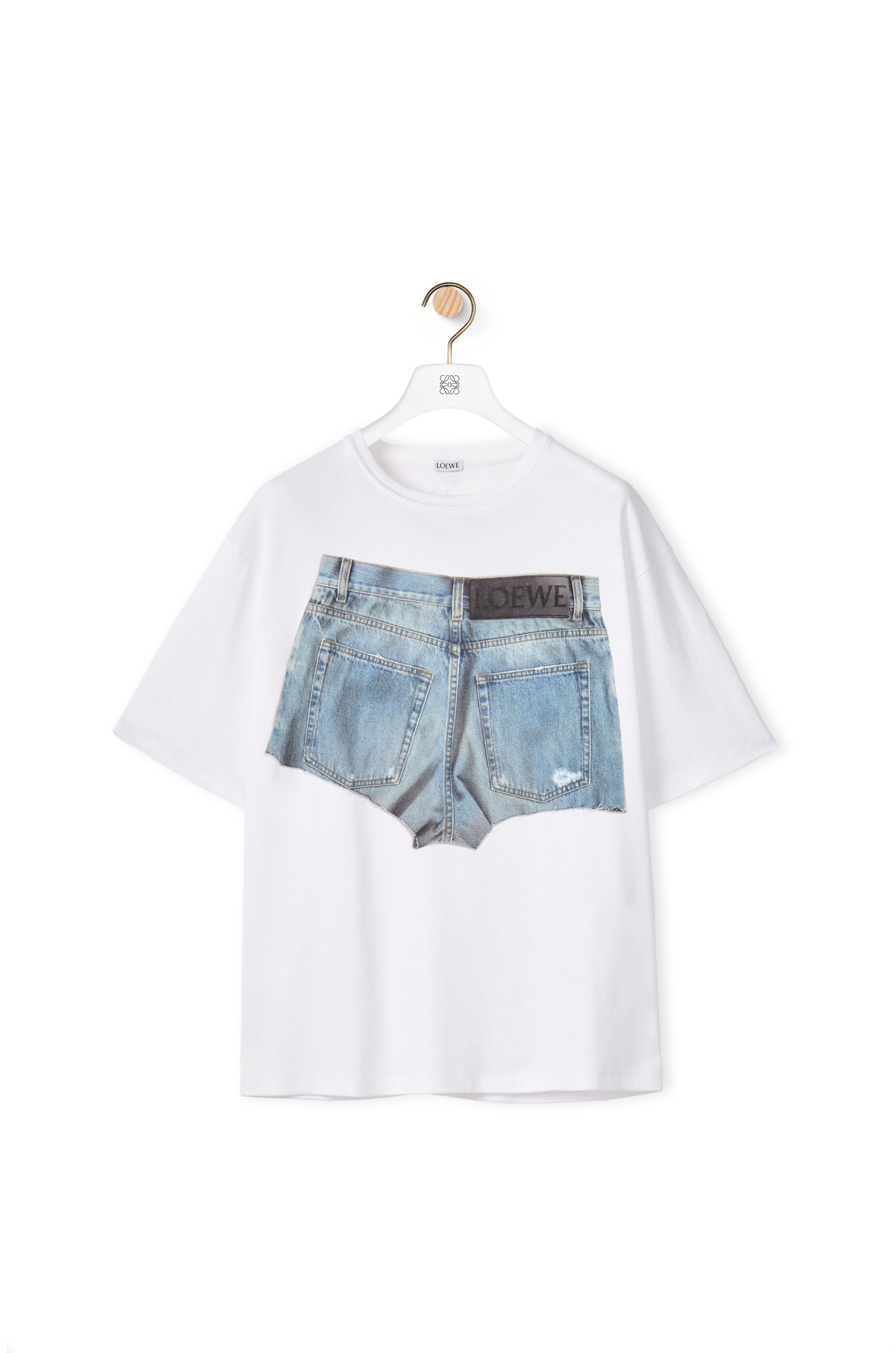 Denim shorts print T-shirt in cotton - 1