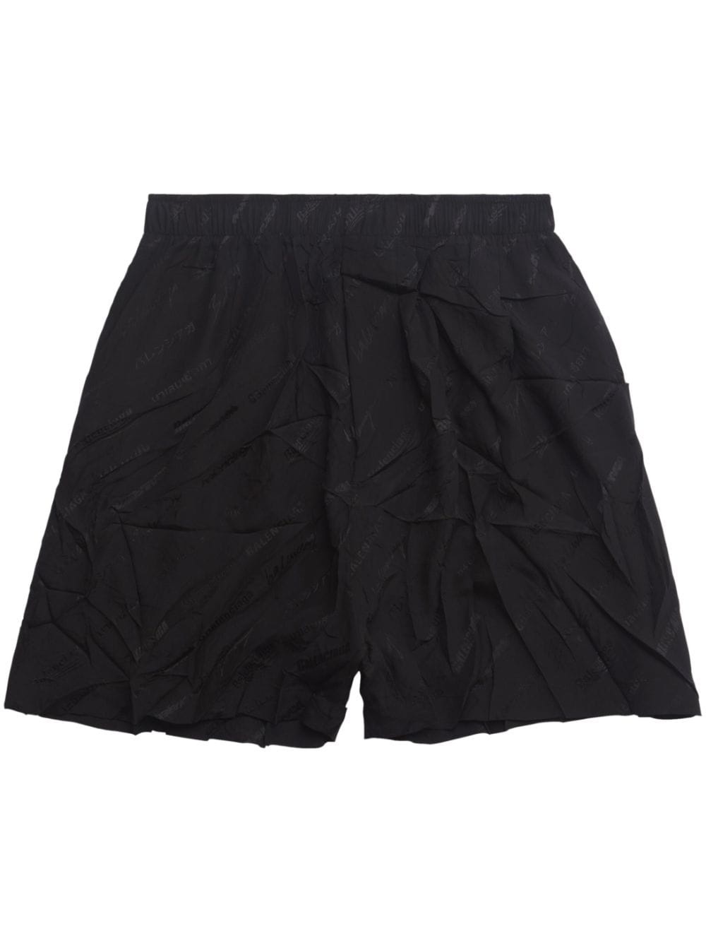 logo-print silk shorts - 1