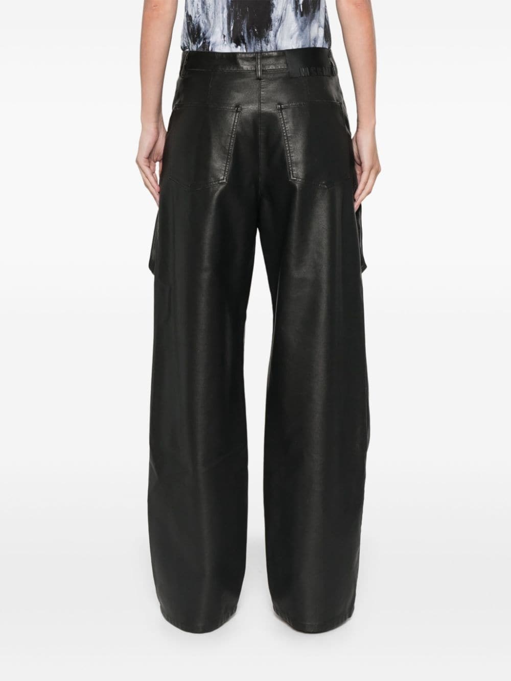 faux-leather cargo pants - 4