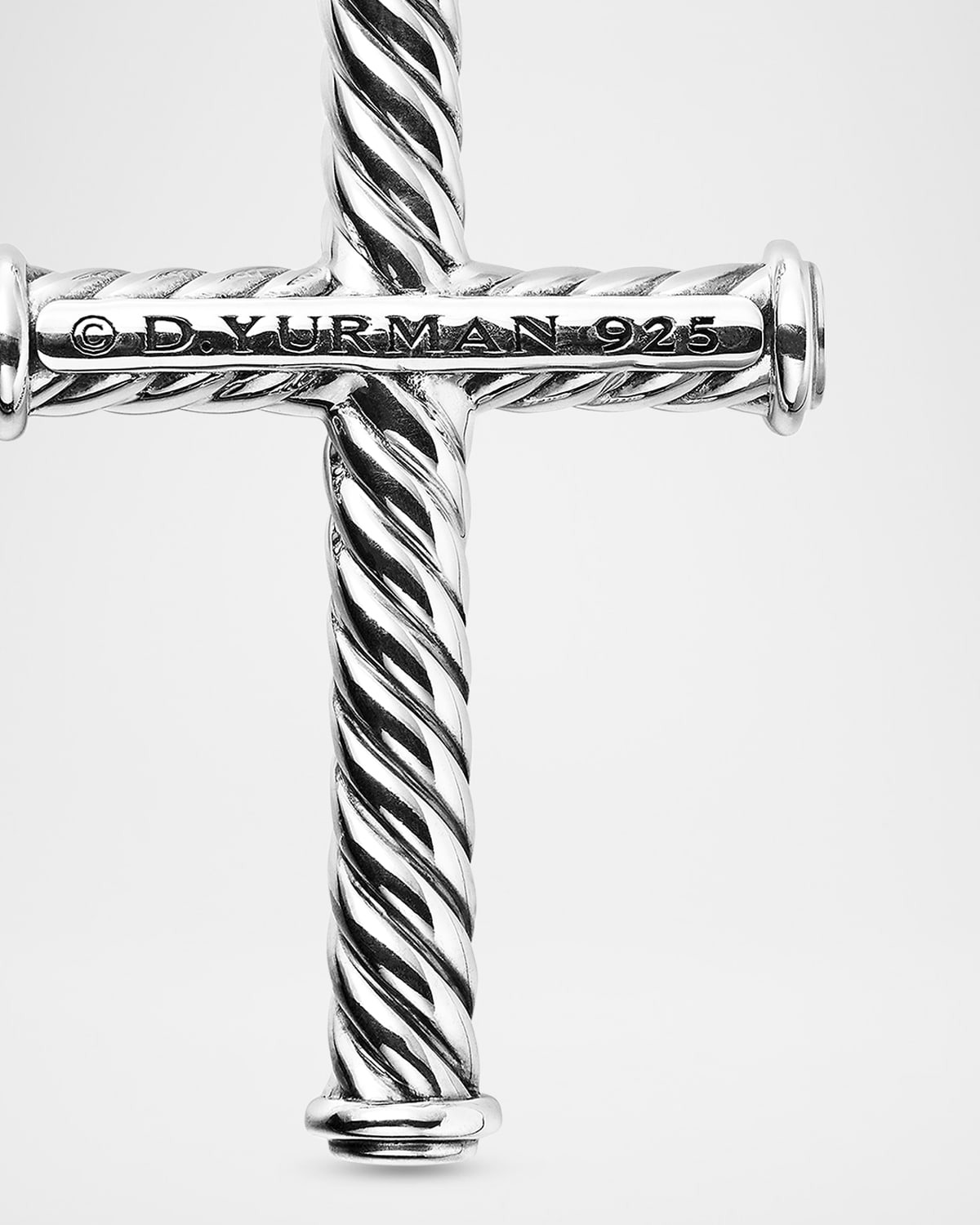 Men's Cable Cross Pendant in Silver, 35mm - 7