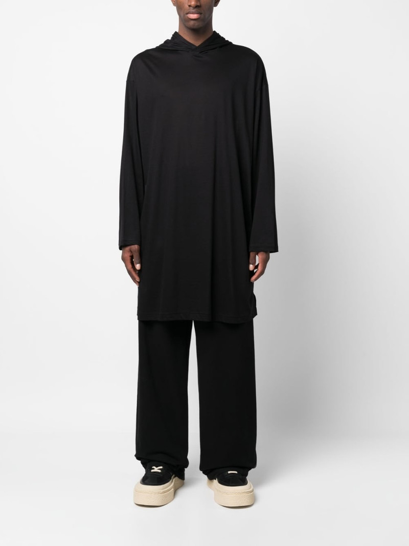 graphic-print long hoodie T-shirt 4