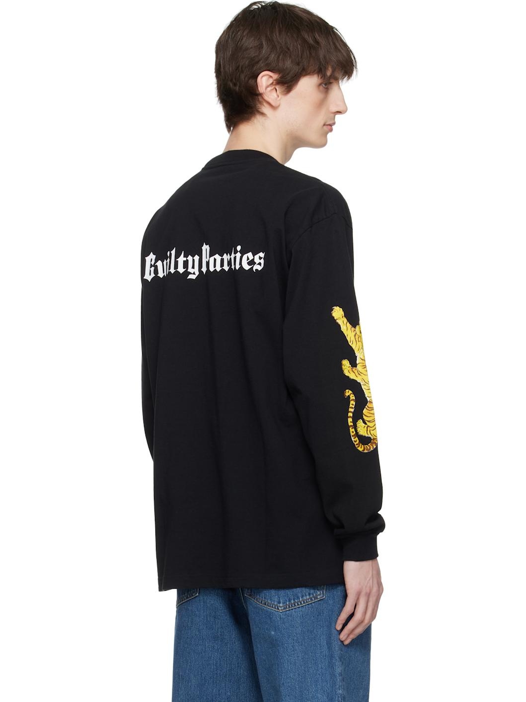 Black Washed Crew Neck Longsleeve T-shirt - 3