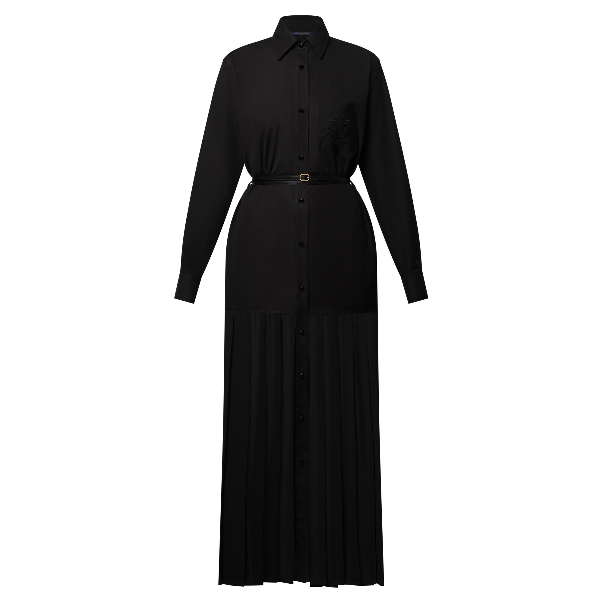 Sheer Insert Shirt Dress - 1