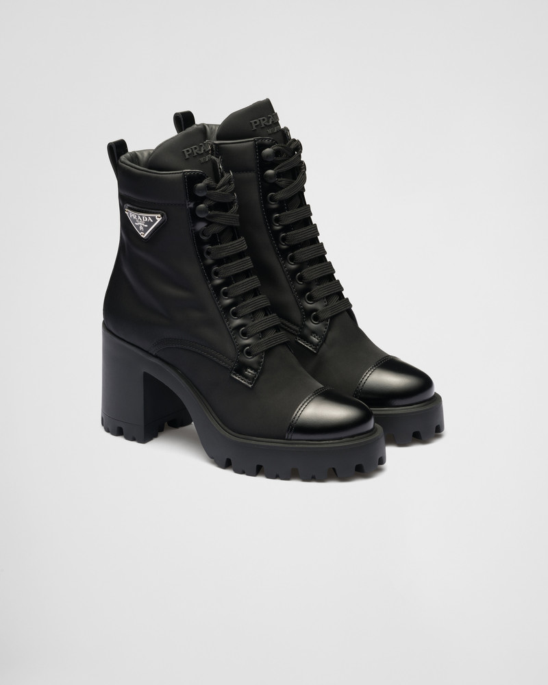 Re-Nylon and leather booties 1