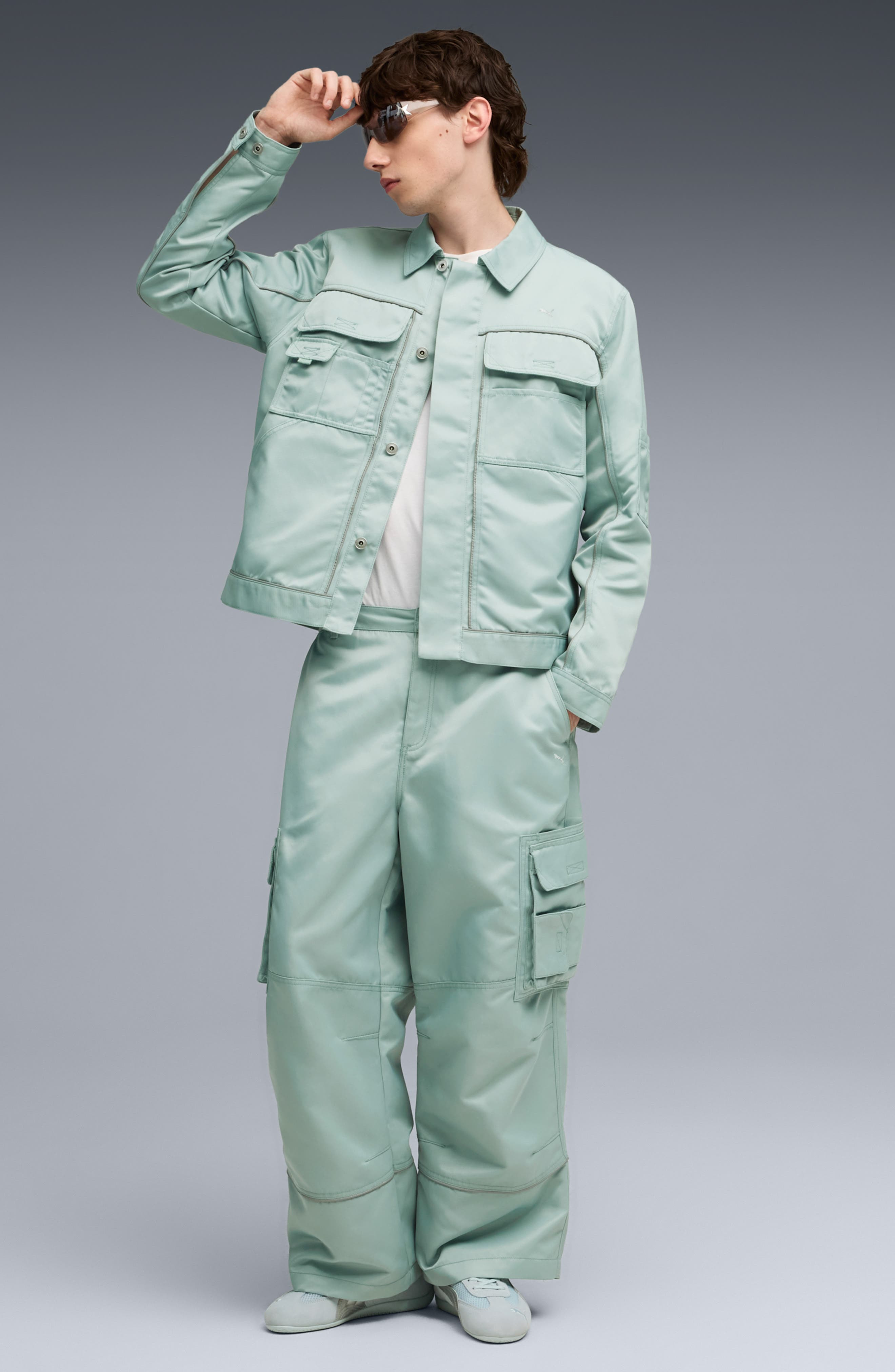 Special Items PUMA Gear Nylon Twill Jacket in Light Moss at Nordstrom - 7