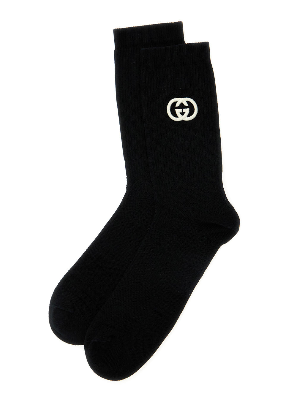 Gucci Men Black Gg Logo Socks In Cotton Man - 2