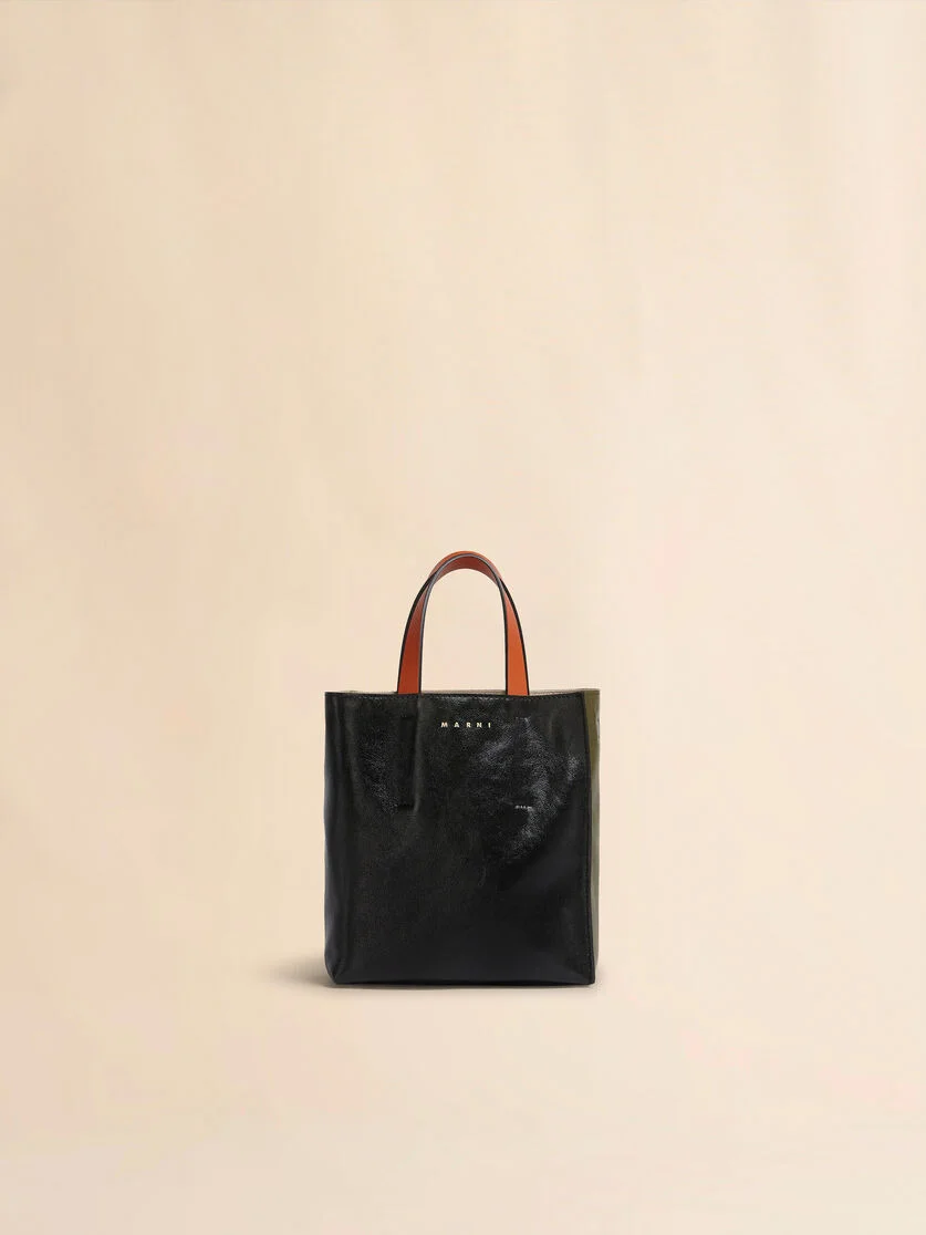 MUSEO SOFT MINI BAG IN BLACK AND GREEN LEATHER - 1