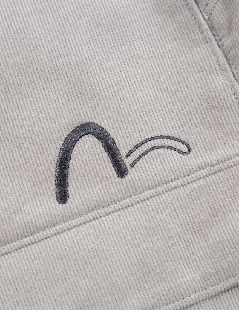 Gradient Slogan Print Corduroy Cargo Pants 8