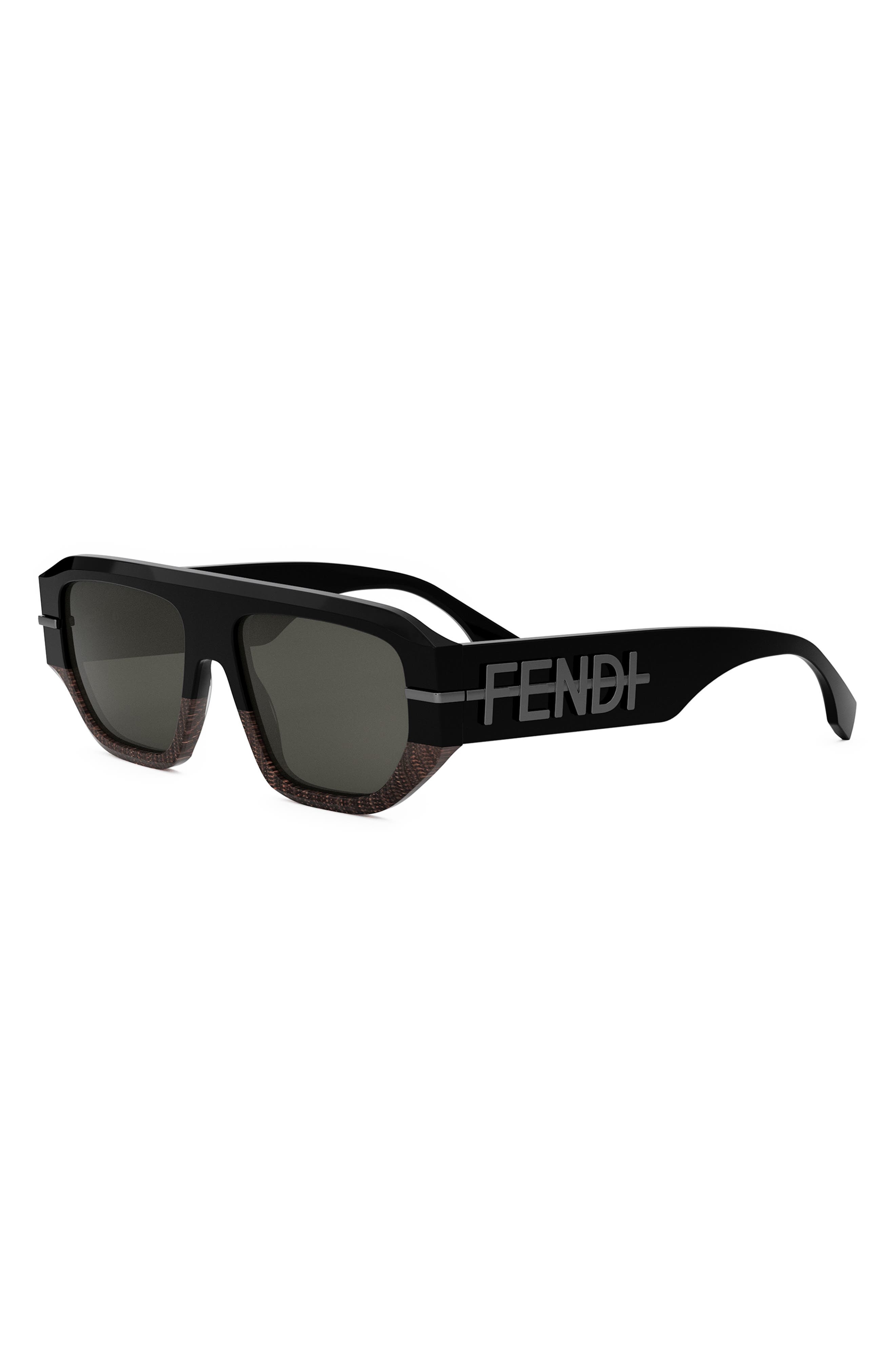 'Fendigraphy 54mm Geometric Sunglasses in Black/Other /Smoke at Nordstrom - 2