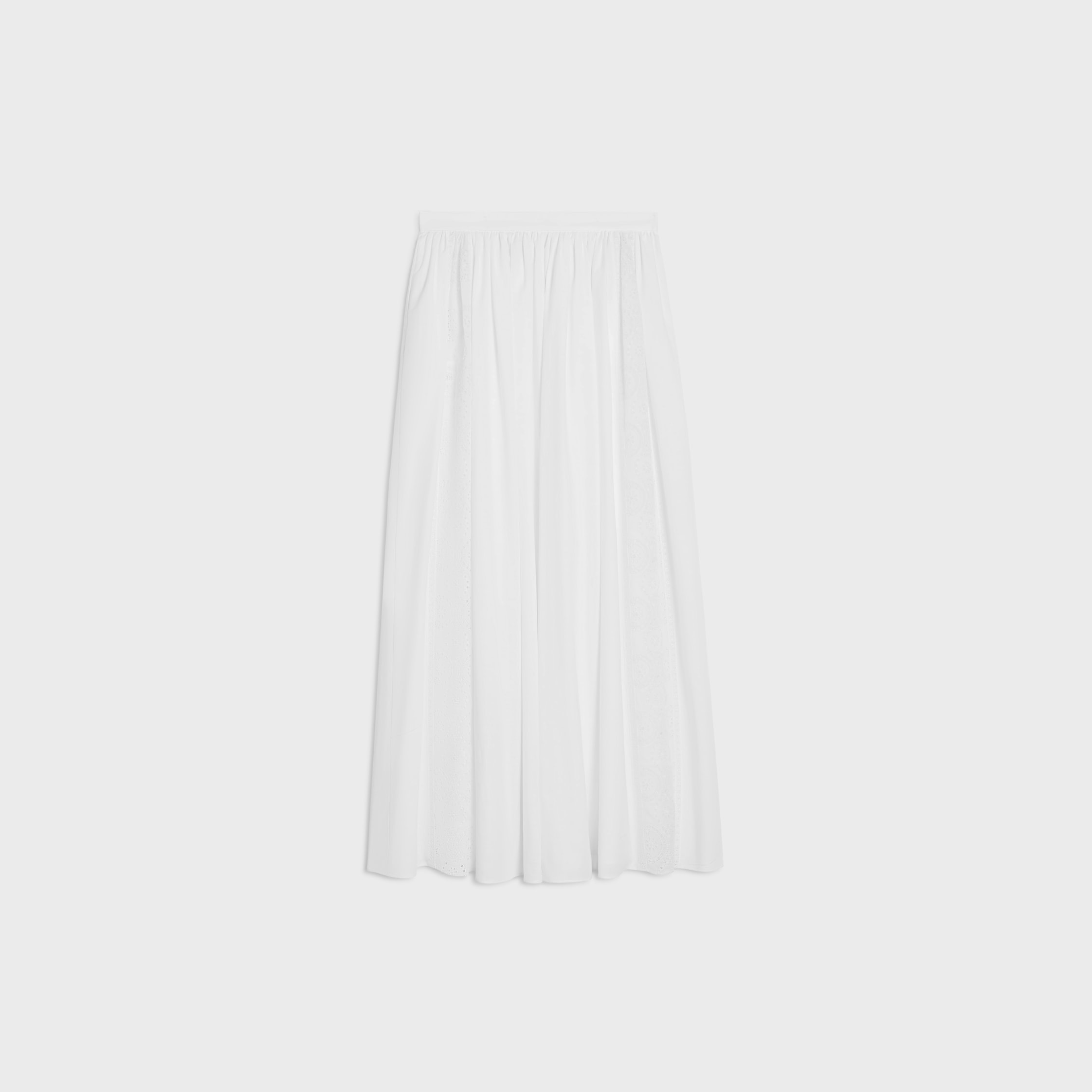 embroidered midi skirt IN cotton cambric - 2