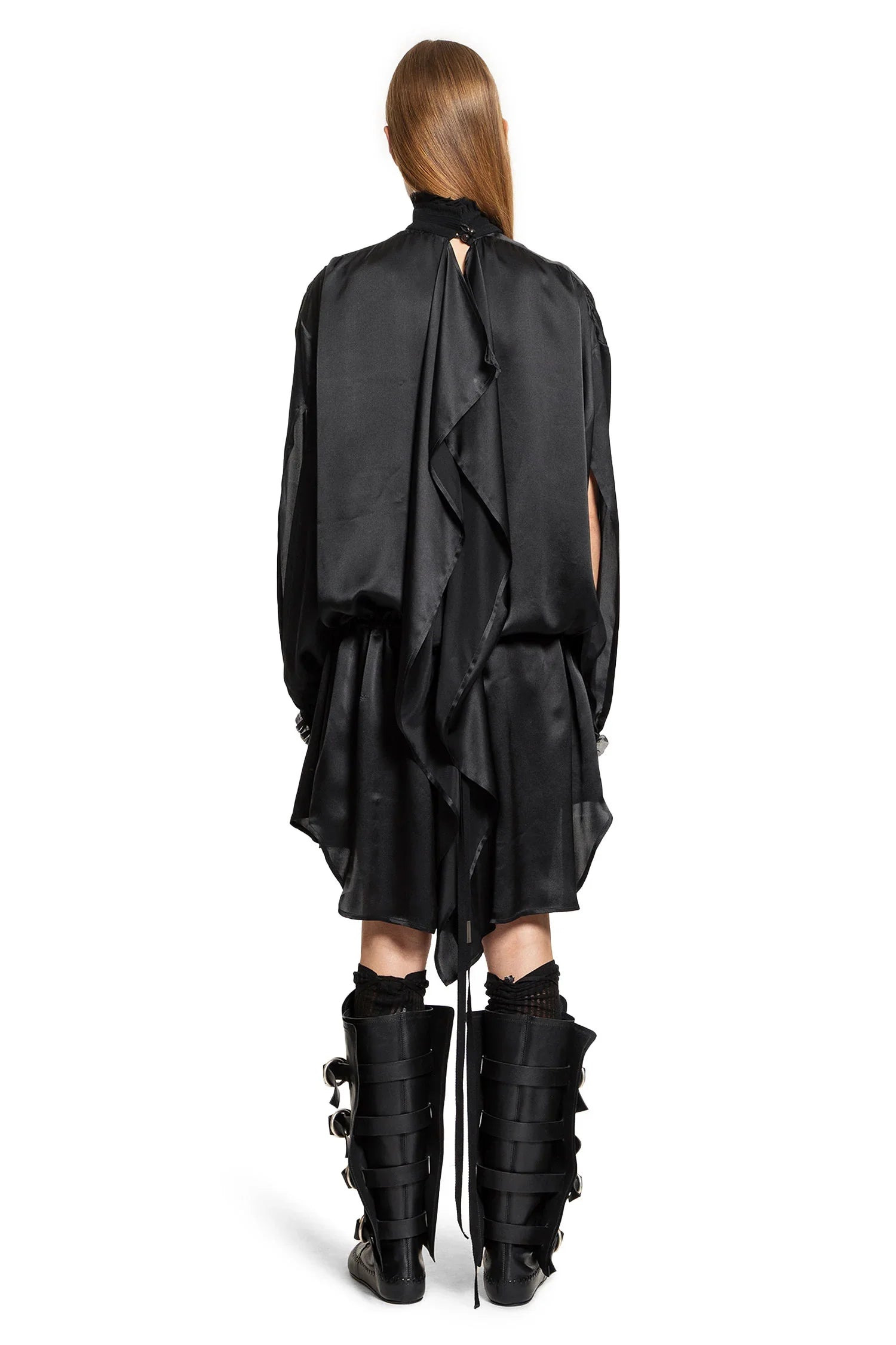 Jenna-Turtleneck-Dress-In-Washed-Light-Satin - 4