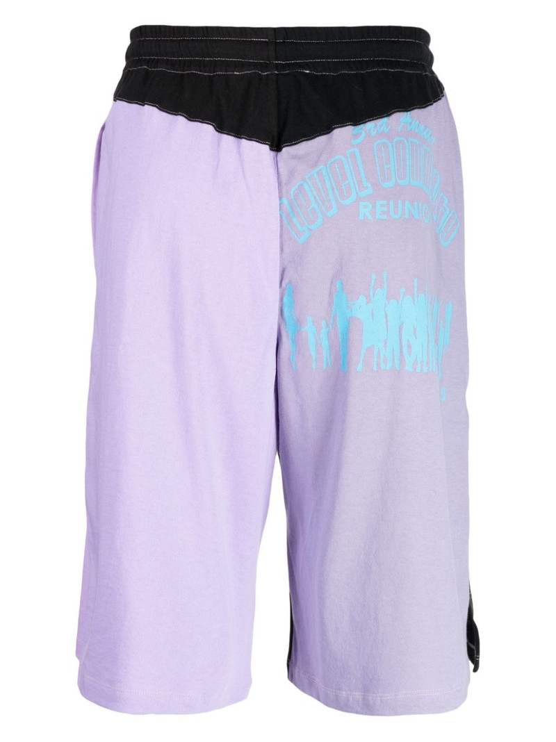Marine Serre Regenerated patchwork cotton shorts outlook