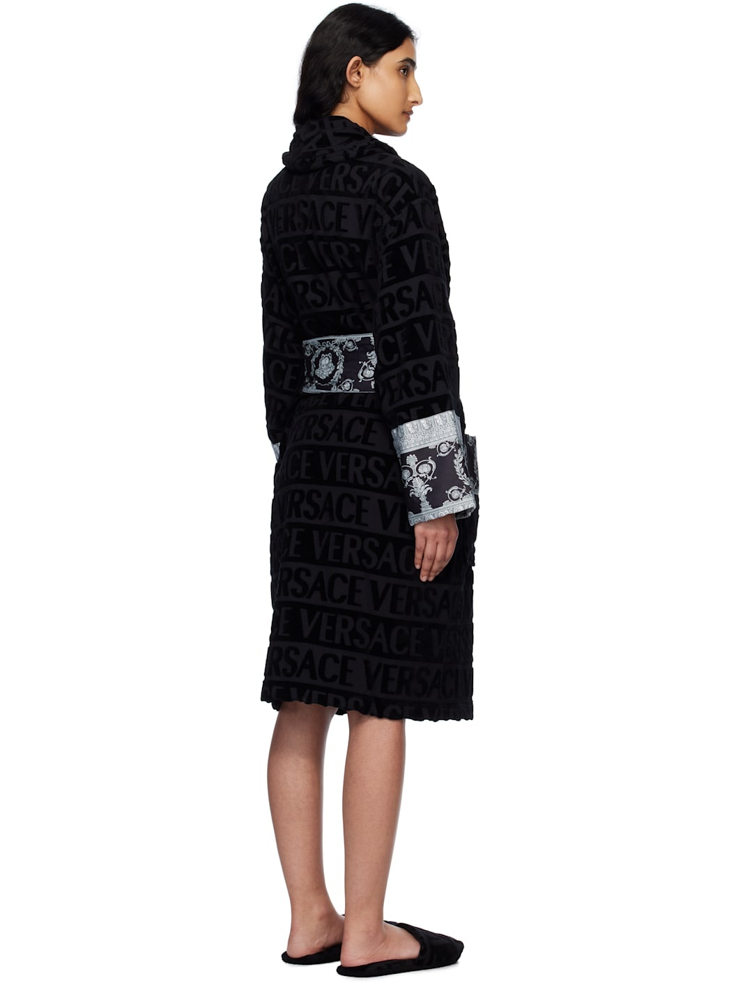 Black 'I Heart Baroque' Bathrobe - 3