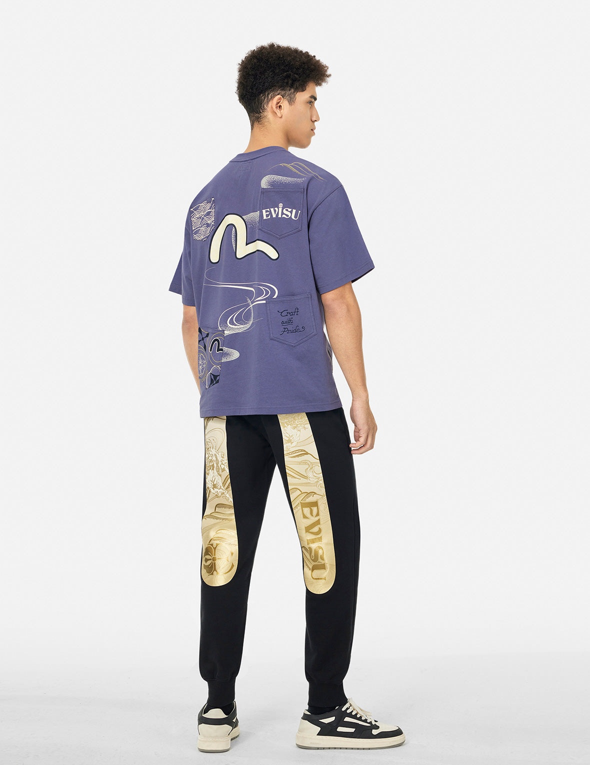 Multi-Pocket and Multi-Print Loose Fit T-shirt - 3