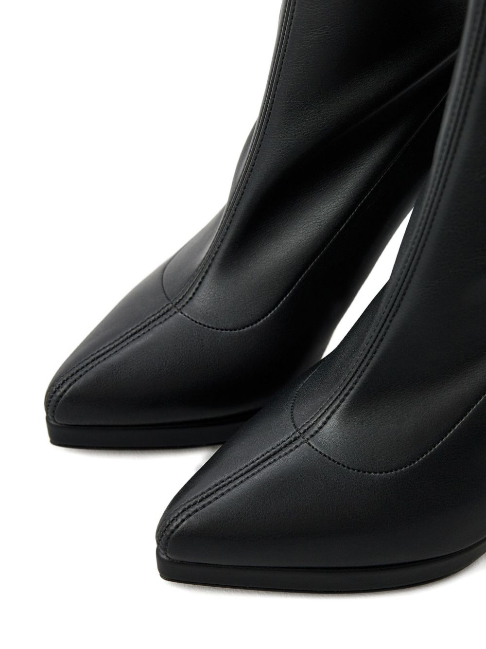 100mm leather ankle boots - 4