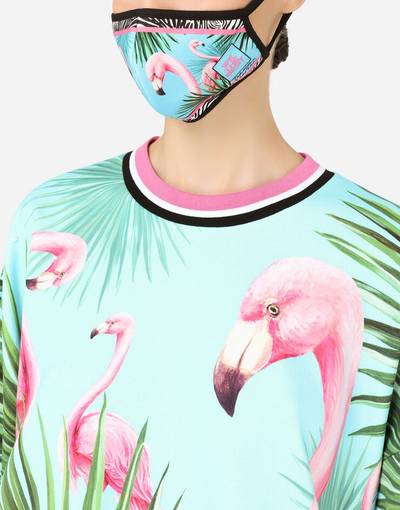 Dolce & Gabbana Flamingo-print face mask outlook