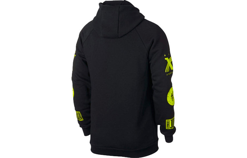 Jordan Air Jordan Air logo Printing Fleece Lined Pullover Black Green BQ0298-010 outlook