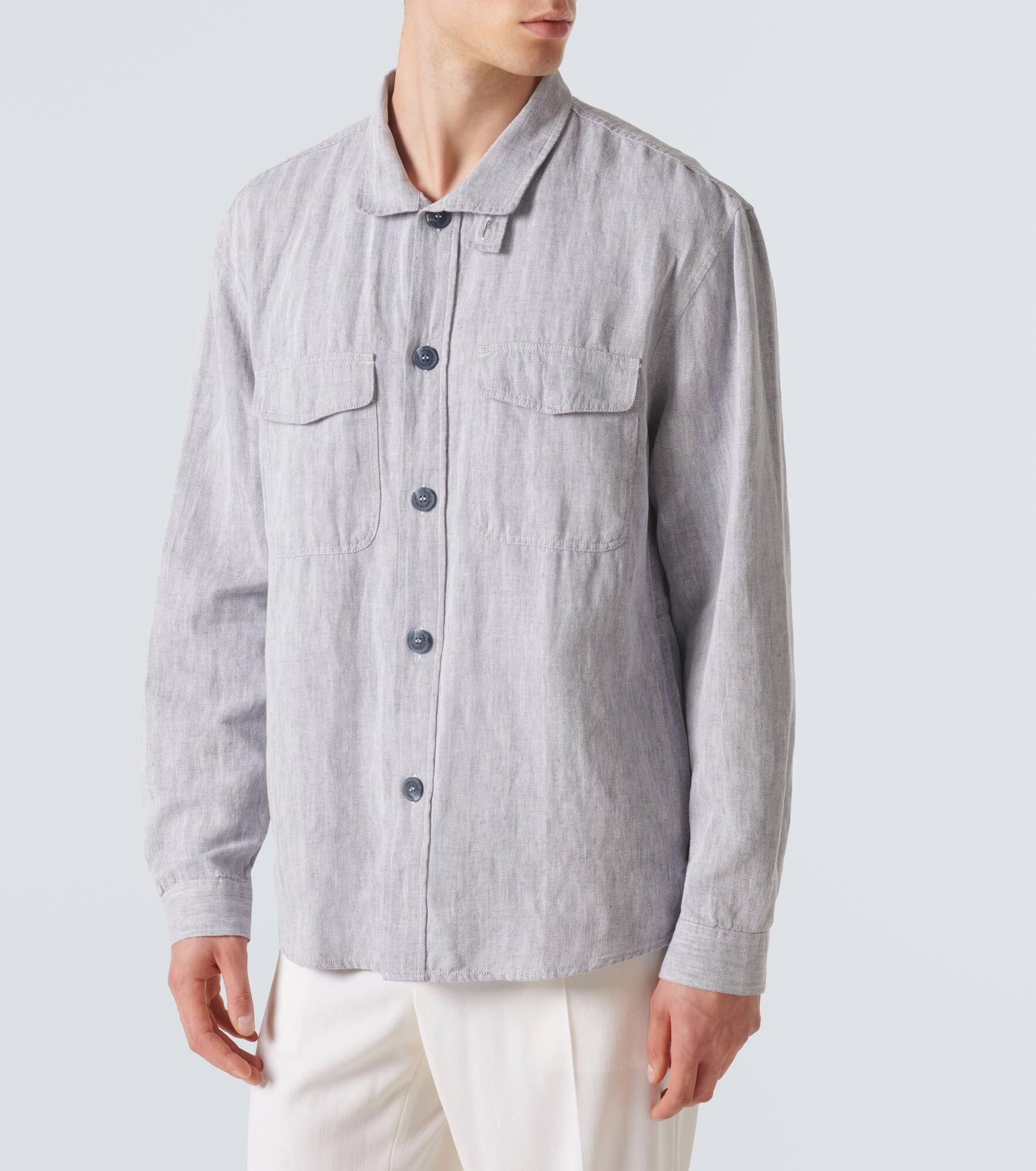 Nuno cotton and linen overshirt - 3