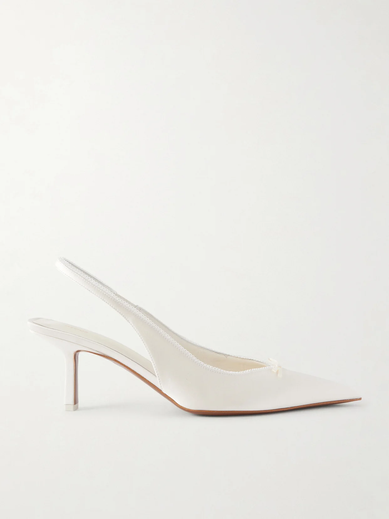 Moriah Lace-trimmed Twill Slingback Pumps - 1