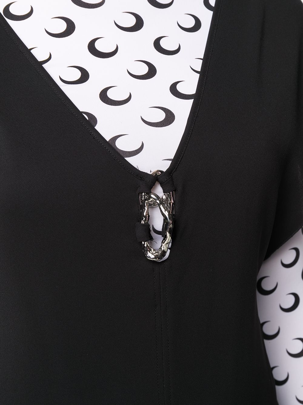 v-neck midi dress - 5