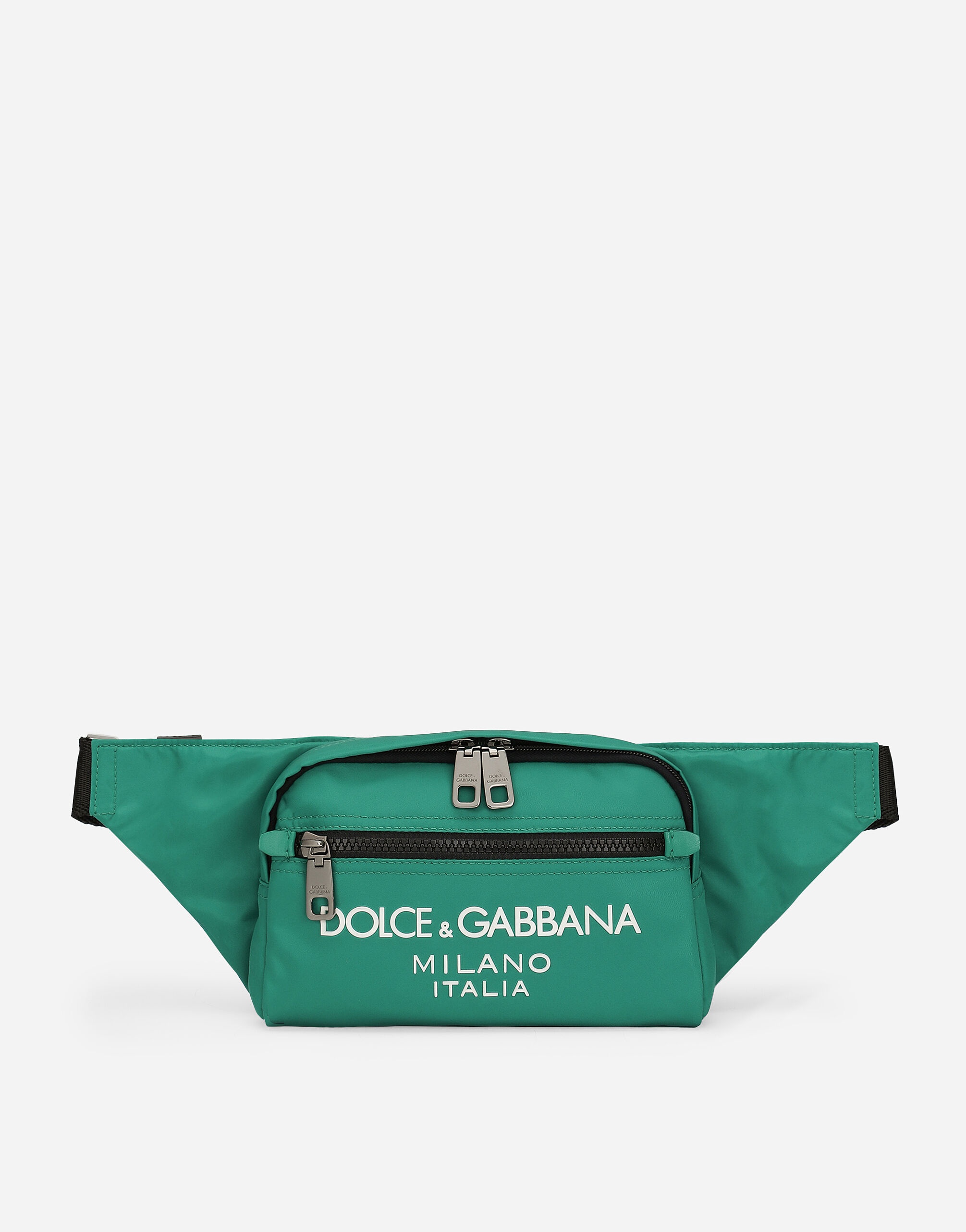 Small nylon belt bag with rubberized logo - 1