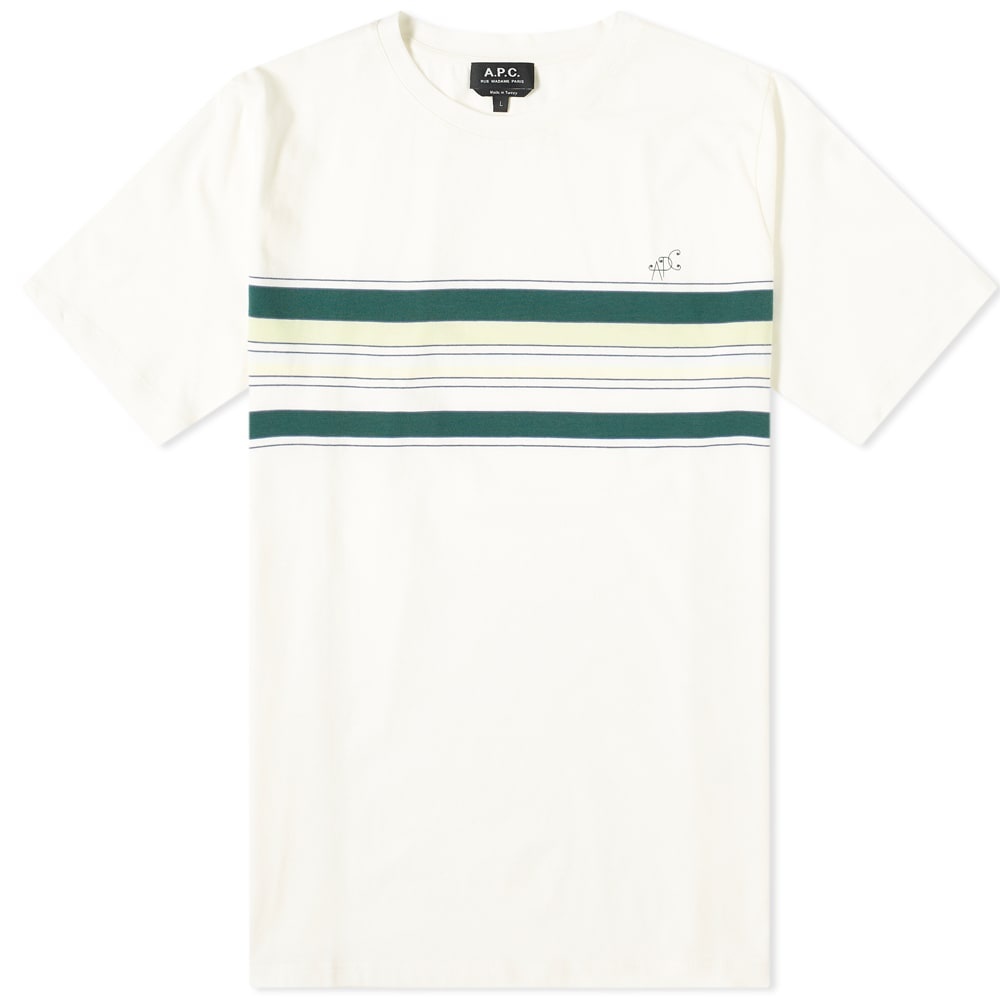 A.P.C. Gaston Stripe Logo Tee - 1