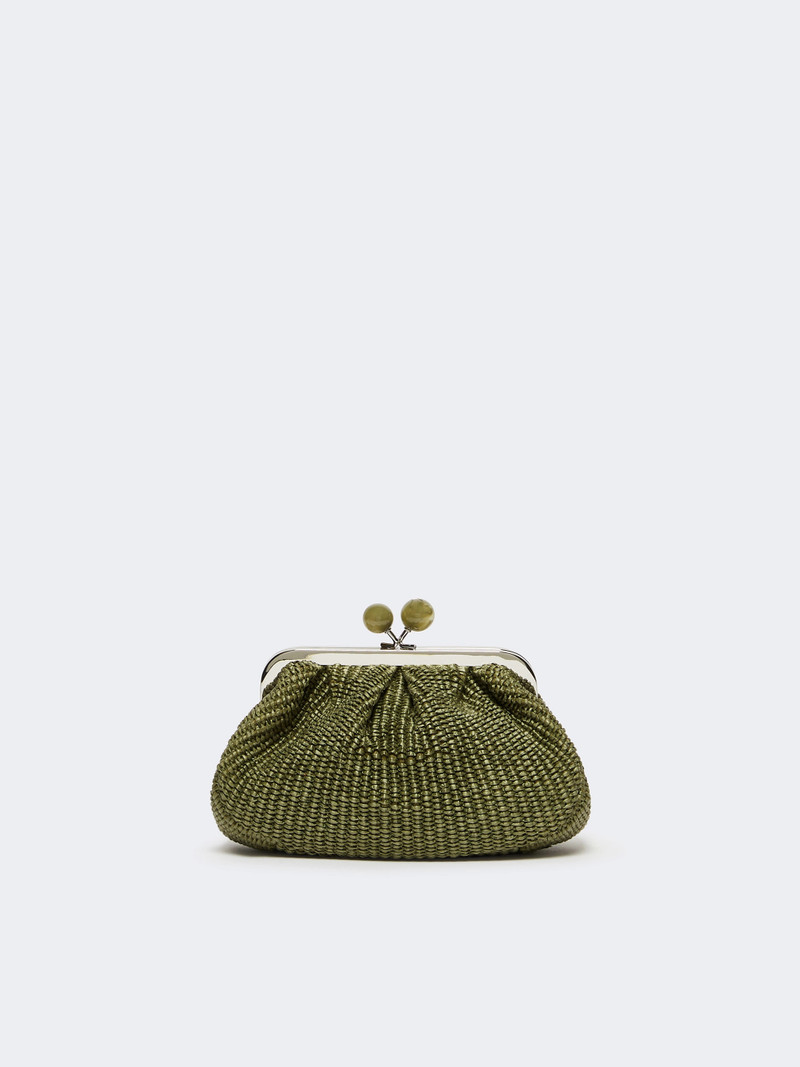 PALMAS Small raffia-effect Pasticcino Bag - SAGE GREEN 3