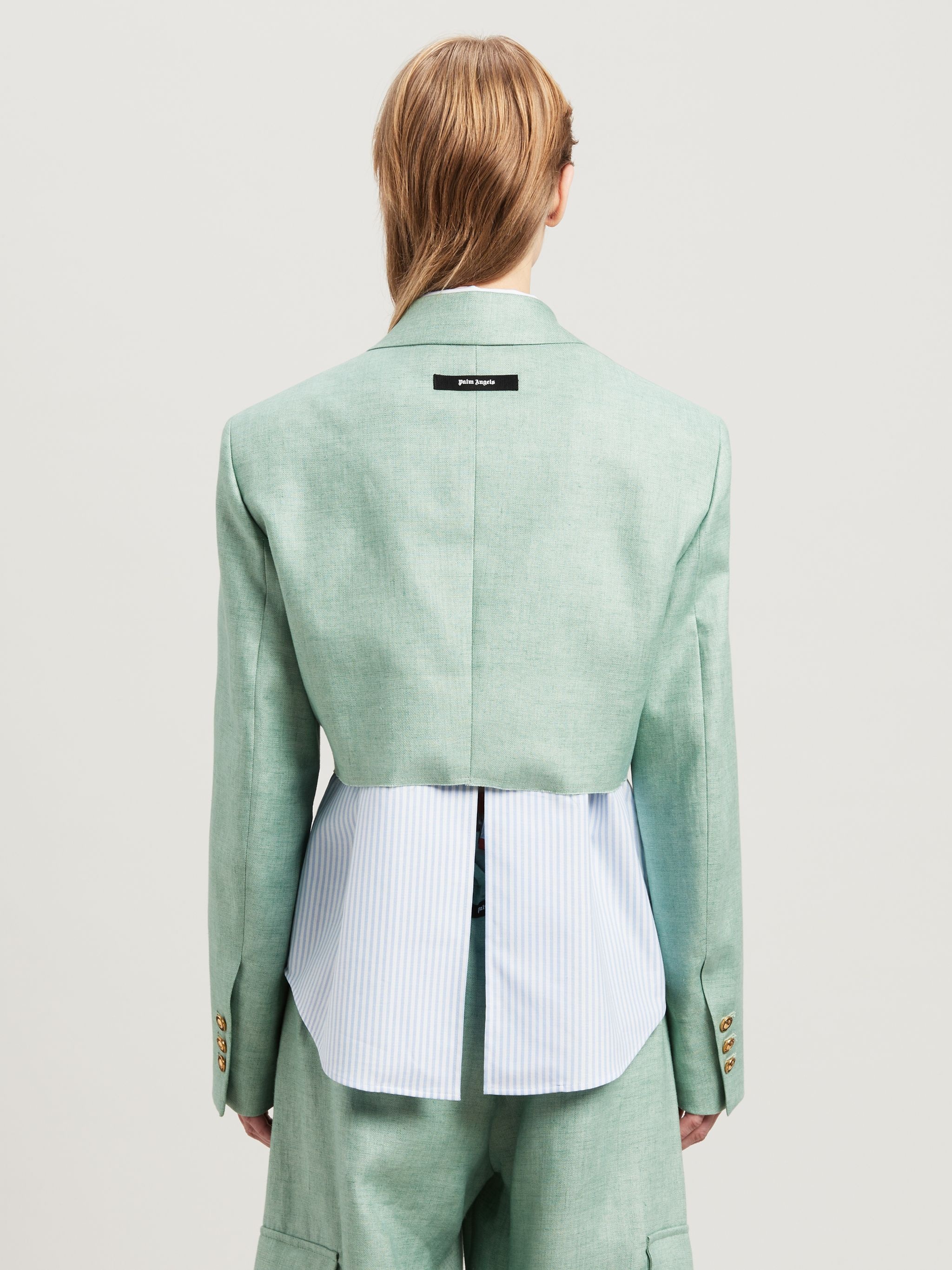 Cropped Linen Blazer - 5