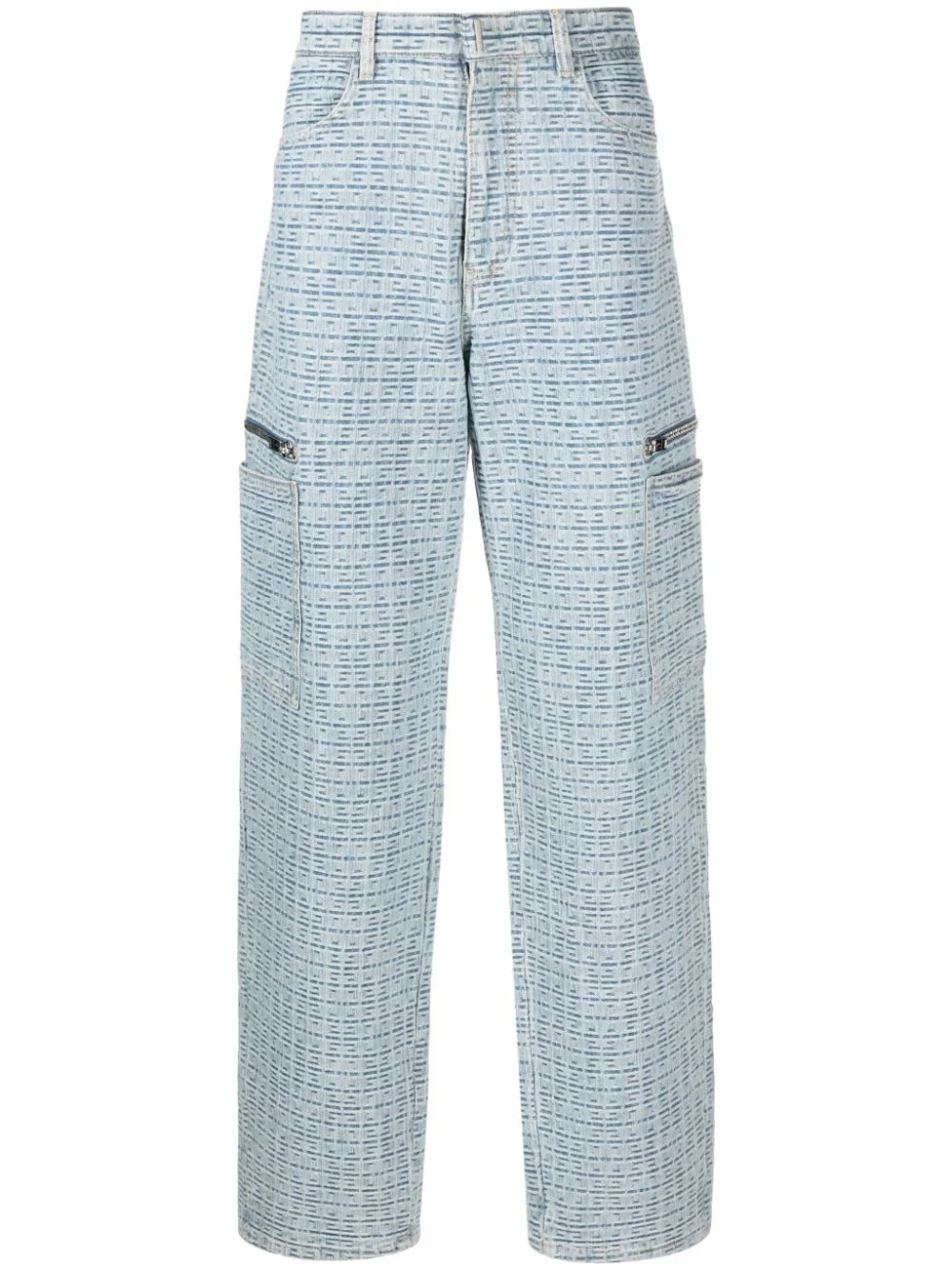 4G-embossed logo-plaque wide-leg jeans - 1