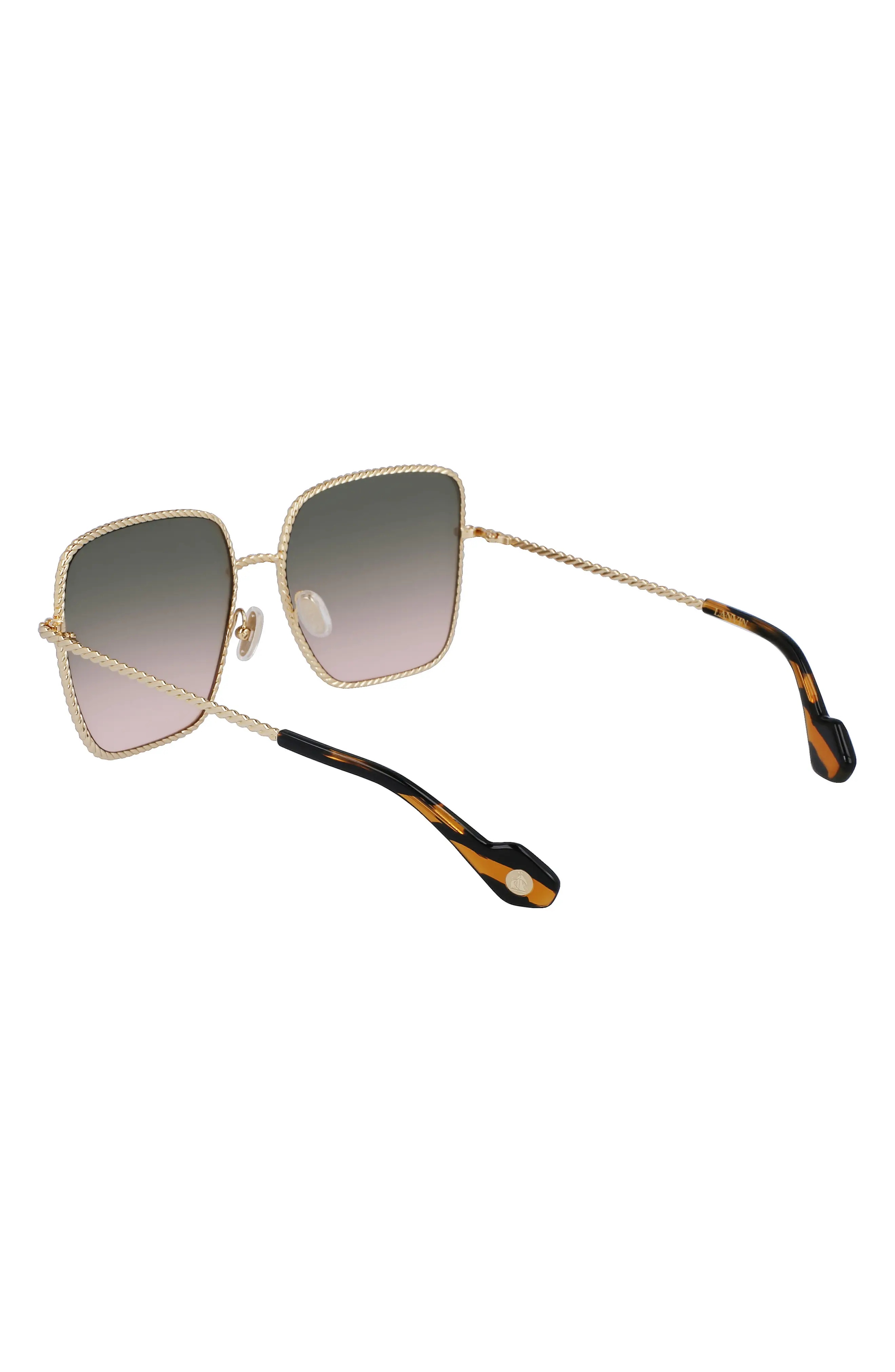 Babe 59mm Gradient Square Sunglasses in Gold/Gradient Green Peach - 5
