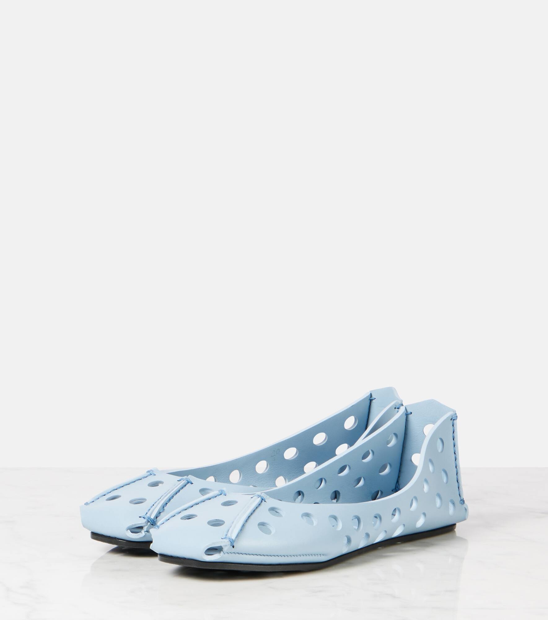 Perfo leather ballet flats - 4