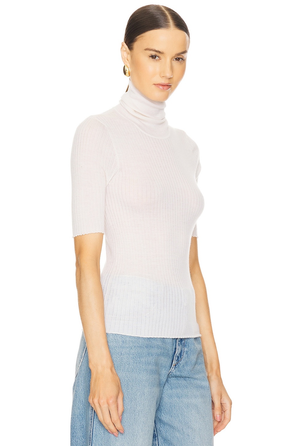 Short Sleeve Turtle Neck Top - 2