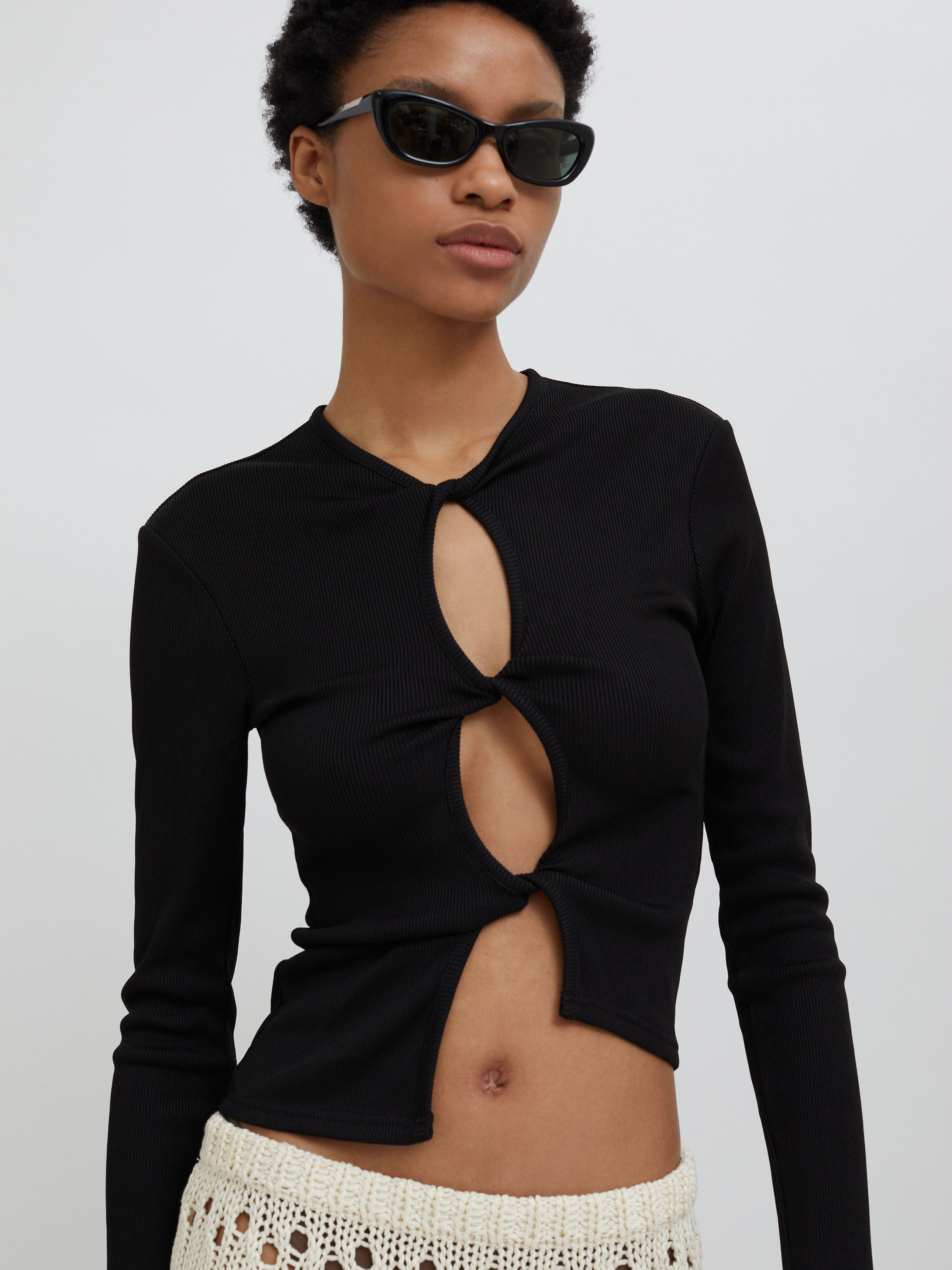 Open Twist Long Sleeve Top - 5