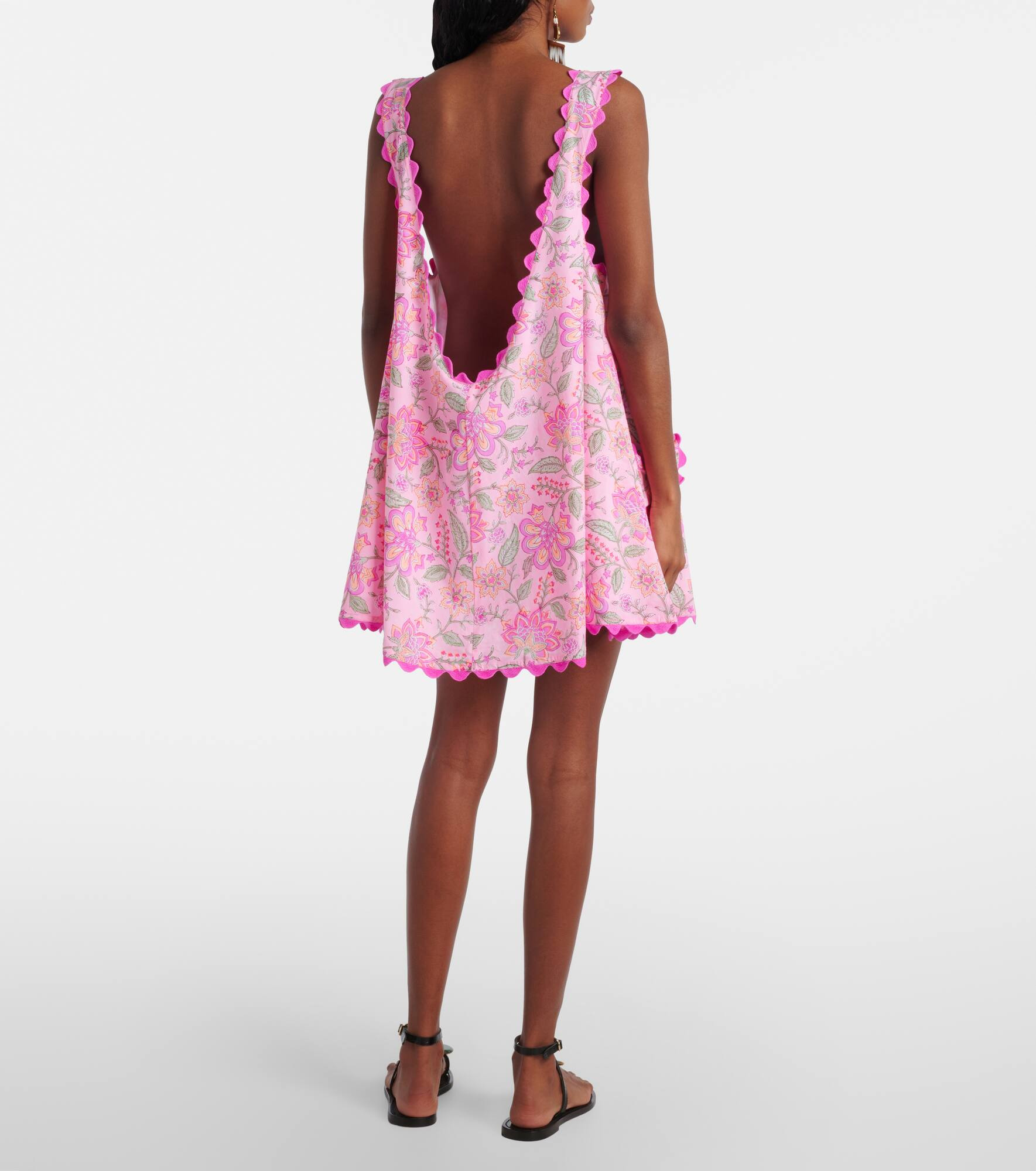 Floral printed cotton minidress - 3