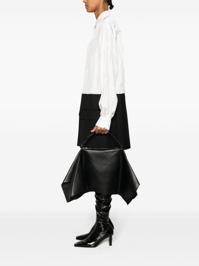 ISSEY MIYAKE Square draped leather tote bag outlook