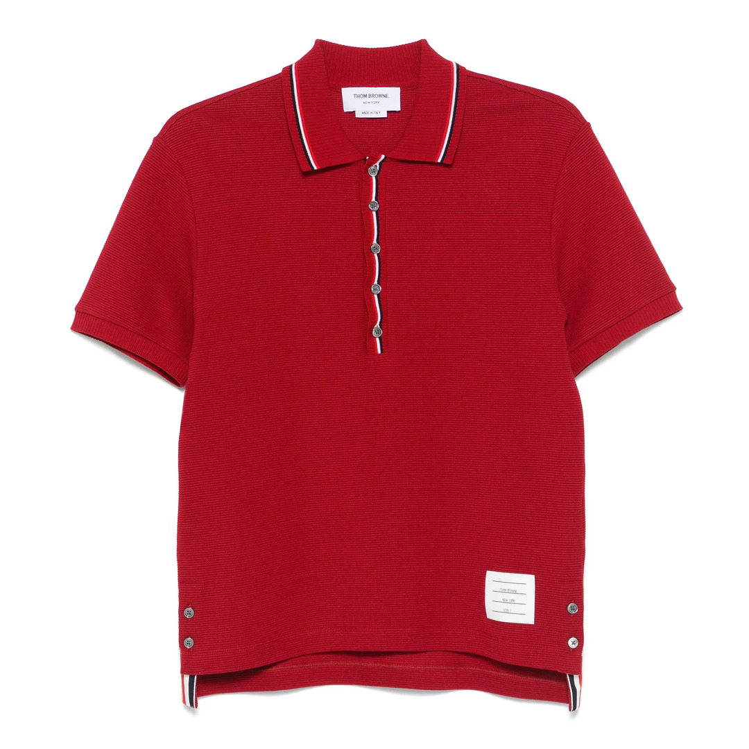 Cotton Waffle Rib Cuff Polo Men - 6