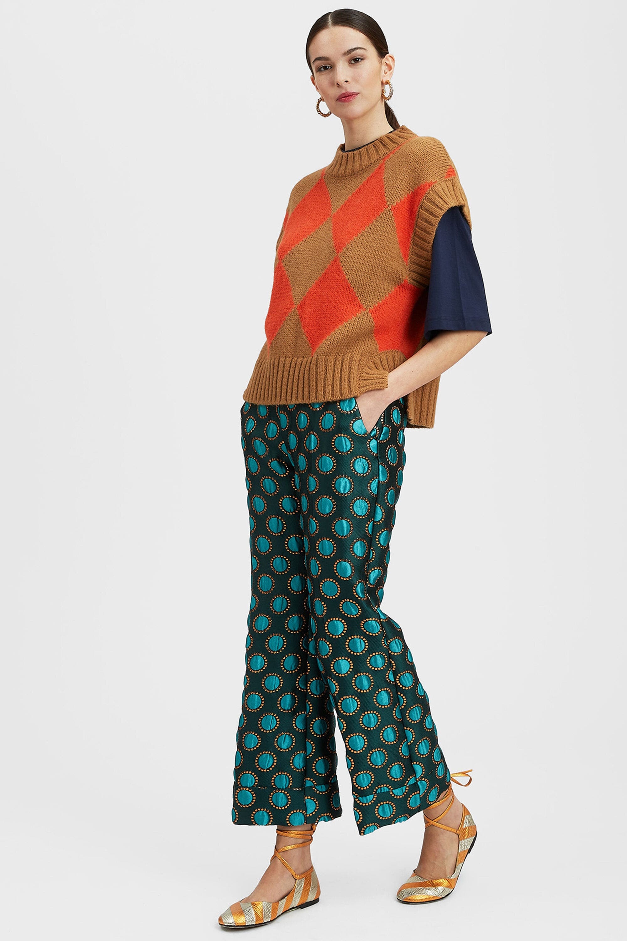 La DoubleJ Hendrix Pants Jacquard Winter Sun Emerald at Nordstrom - 5