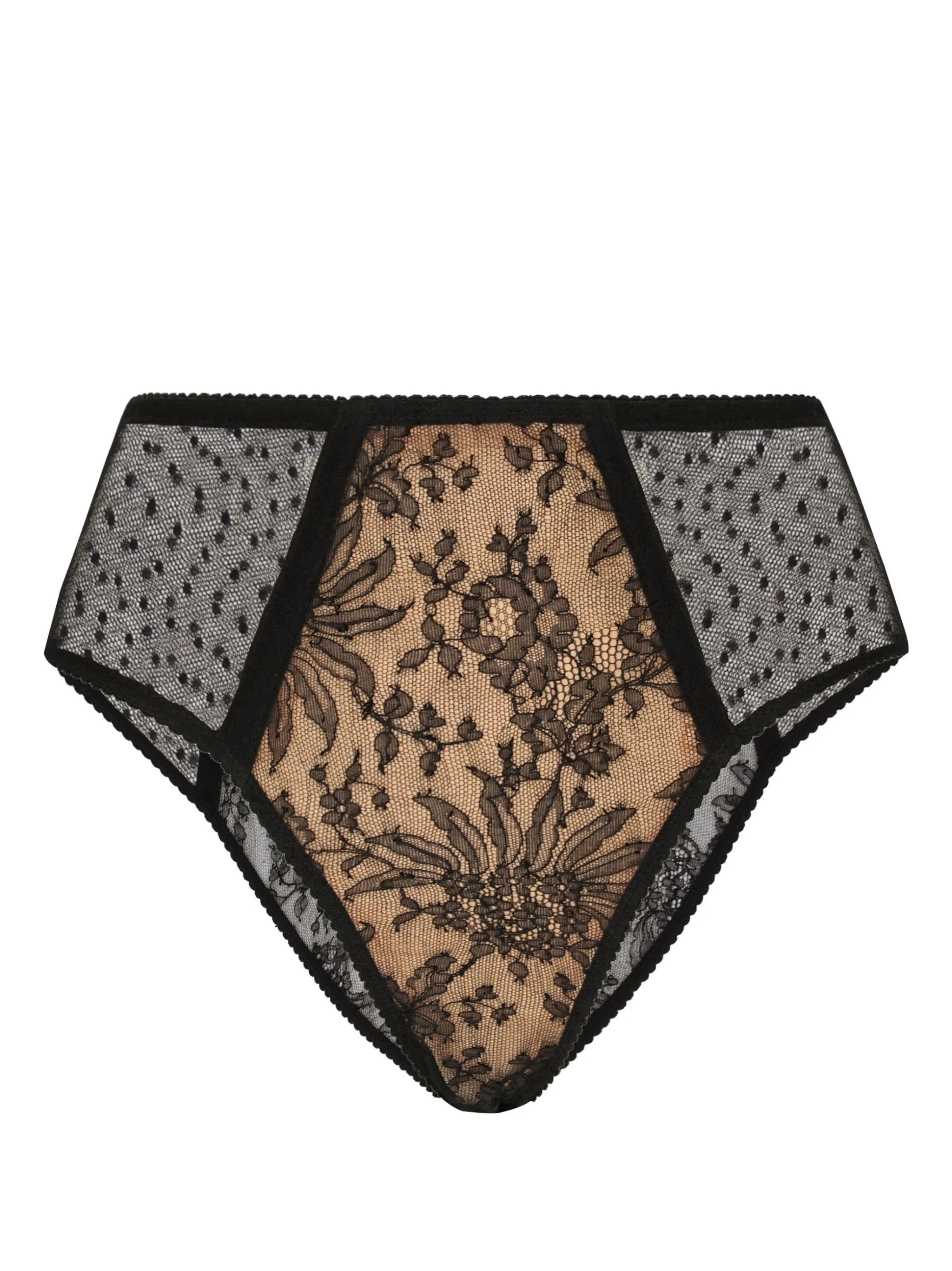 high-waisted plumetis lace panties - 1