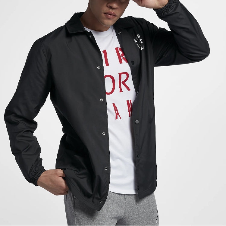 Air Jordan Jumpman Coaches lapel Coach Jacket Black AJ6796-010 - 5