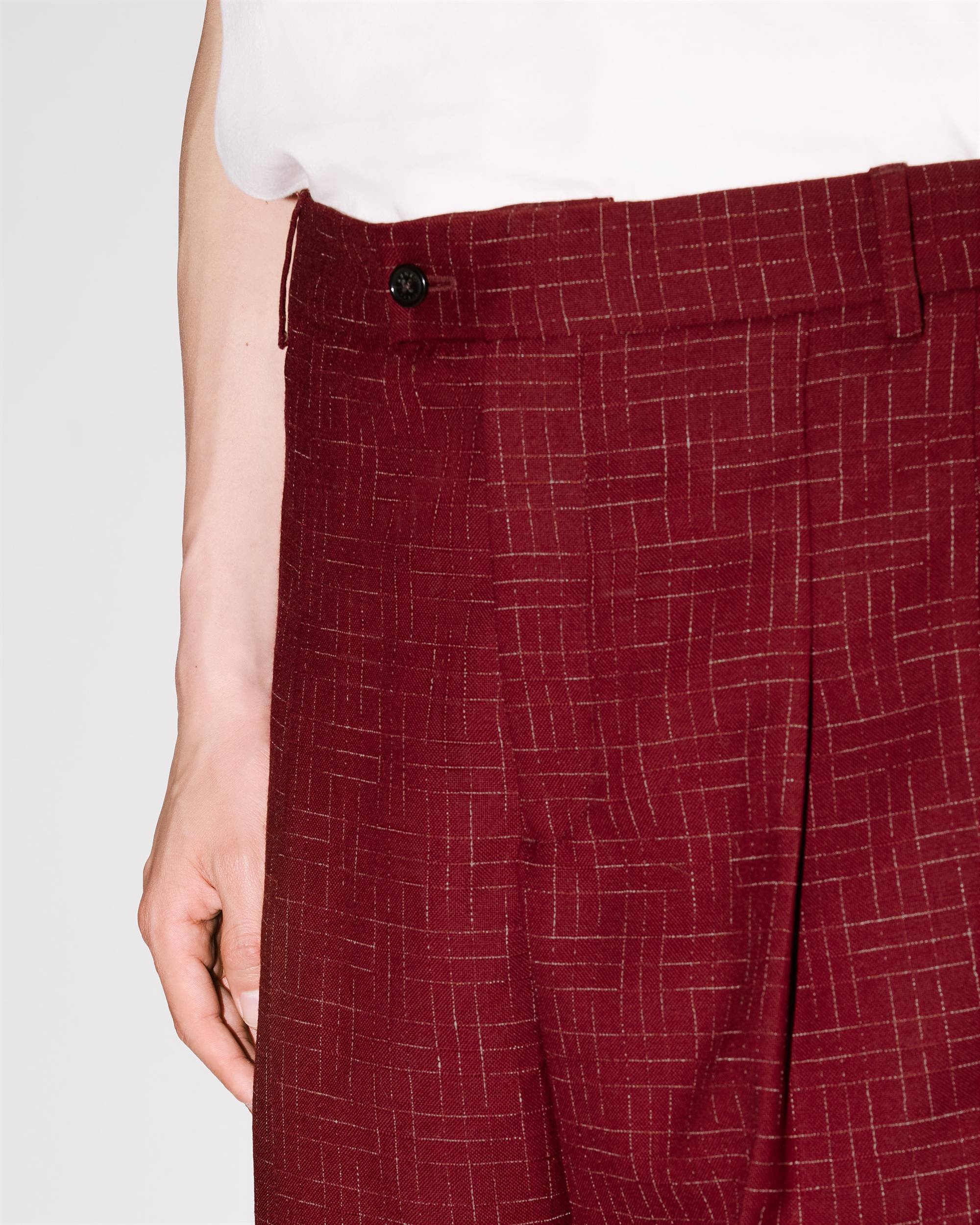 'KENZO Weave' straight tailored pants in virgin wool jacquard - 6